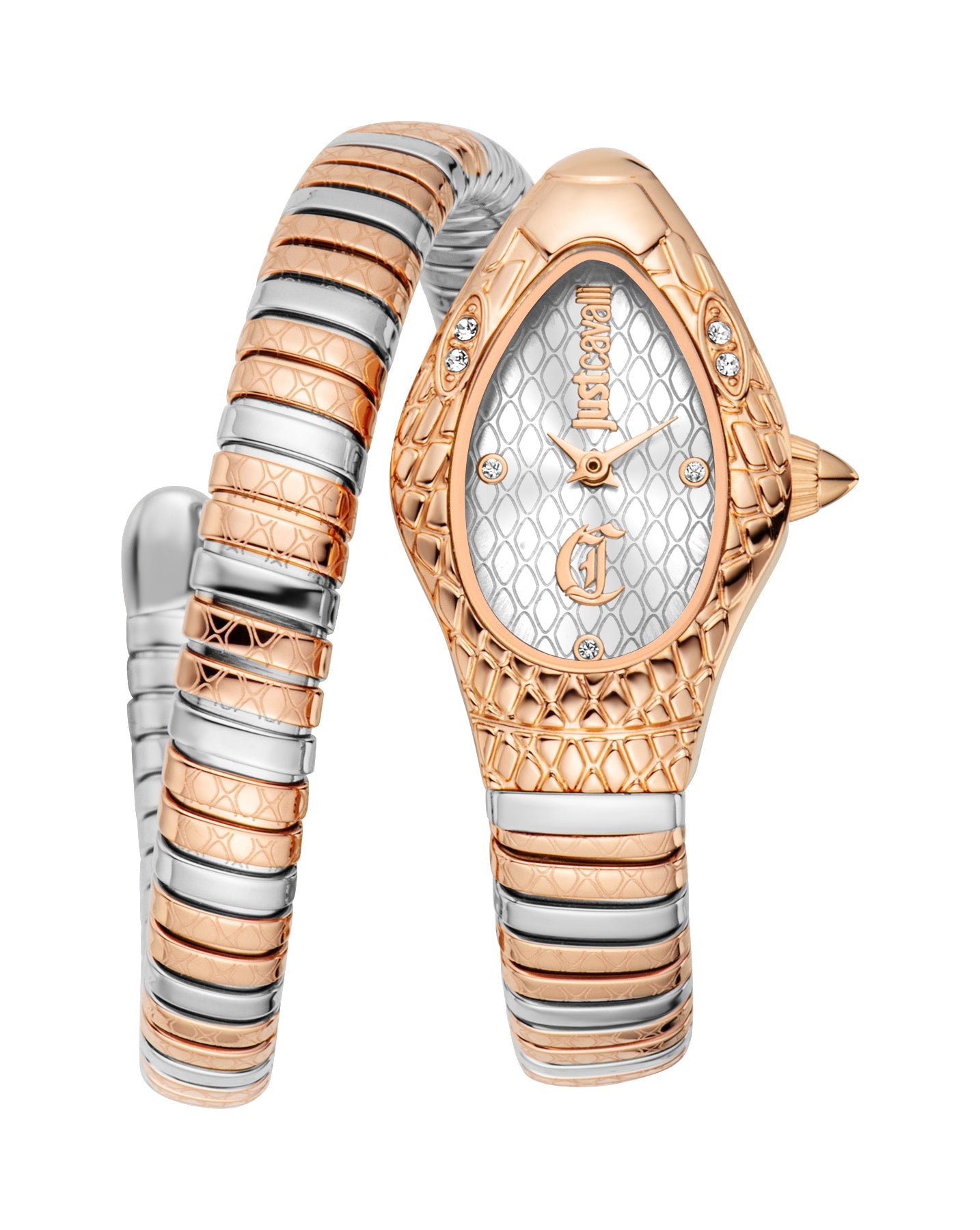 Preloved - Just Cavalli Snake-Embossed Two-Tone Watch — Rose gold by Preloved - Just Cavalli