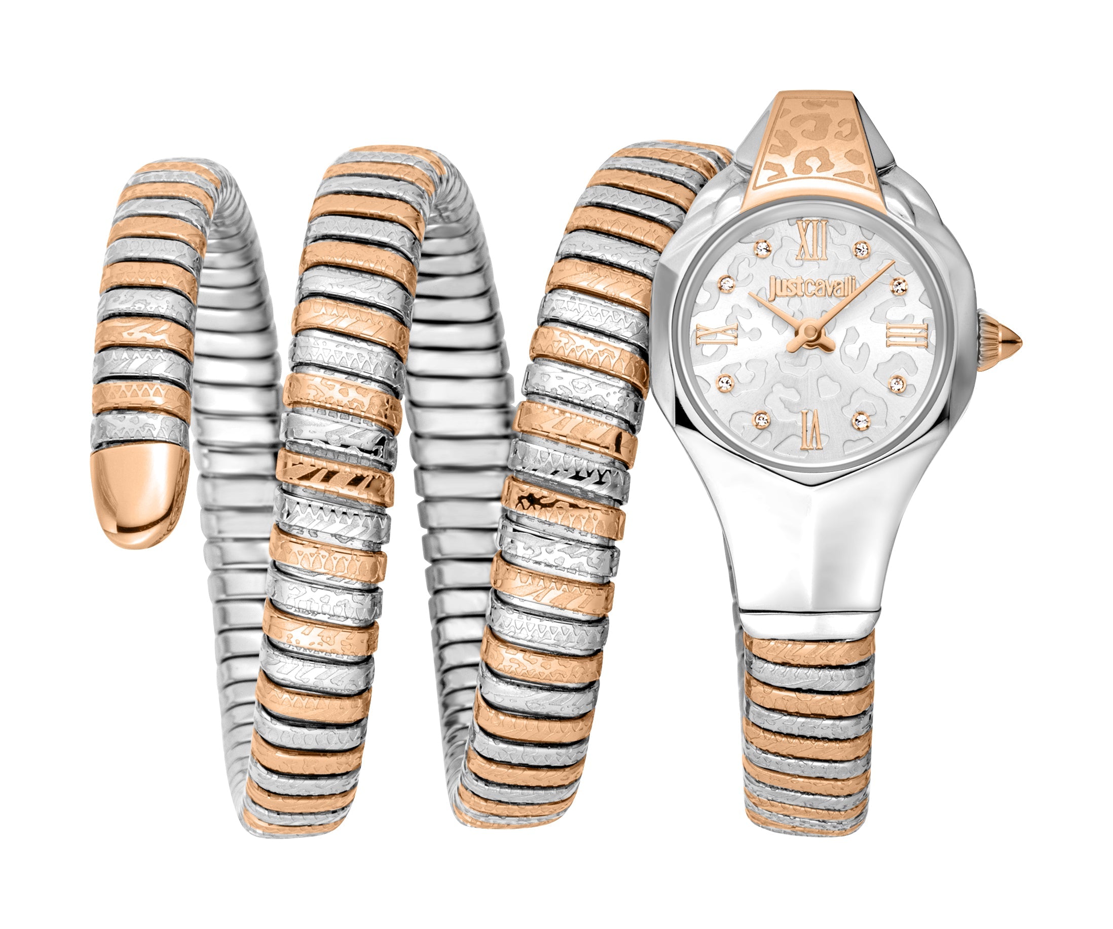 Preloved - Just Cavalli Two-Tone Snake Bracelet Watch — Silver by Preloved - Just Cavalli