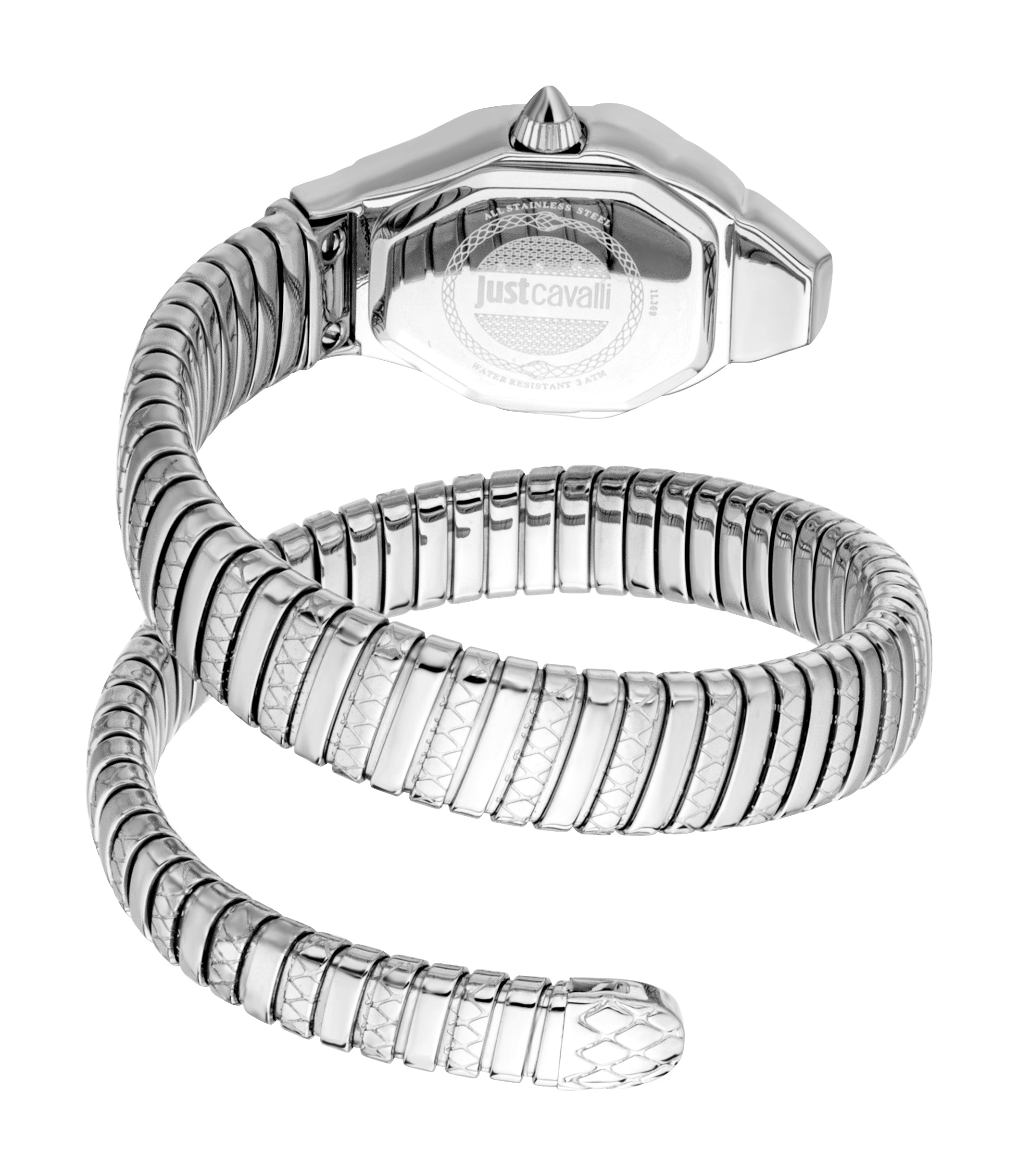 Preloved - Just Cavalli Snake-Pattern Quartz Watch — Silver, view 3