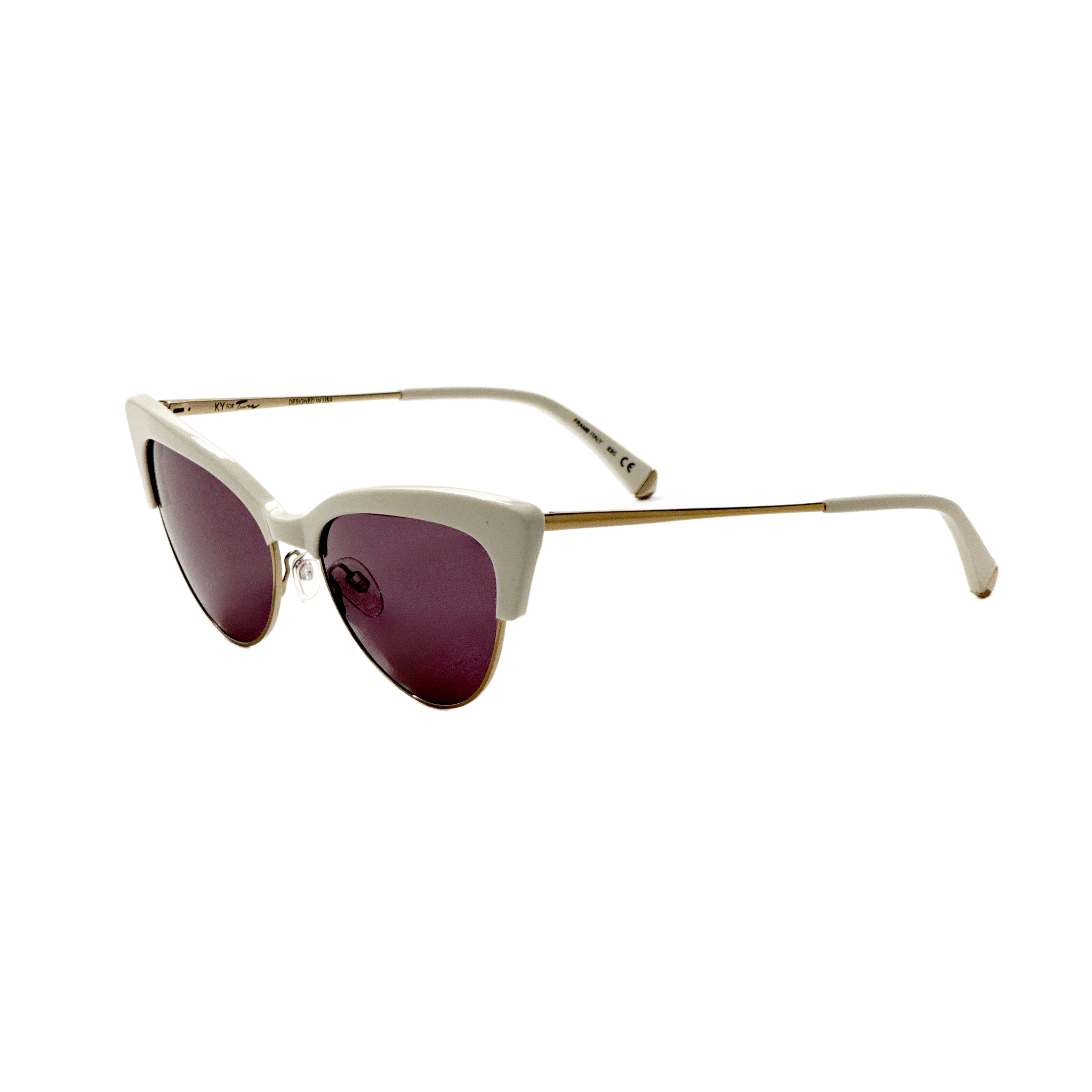 Preloved - Kate Young K529BON55 Sunglasses — Beige by Preloved - Kate Young