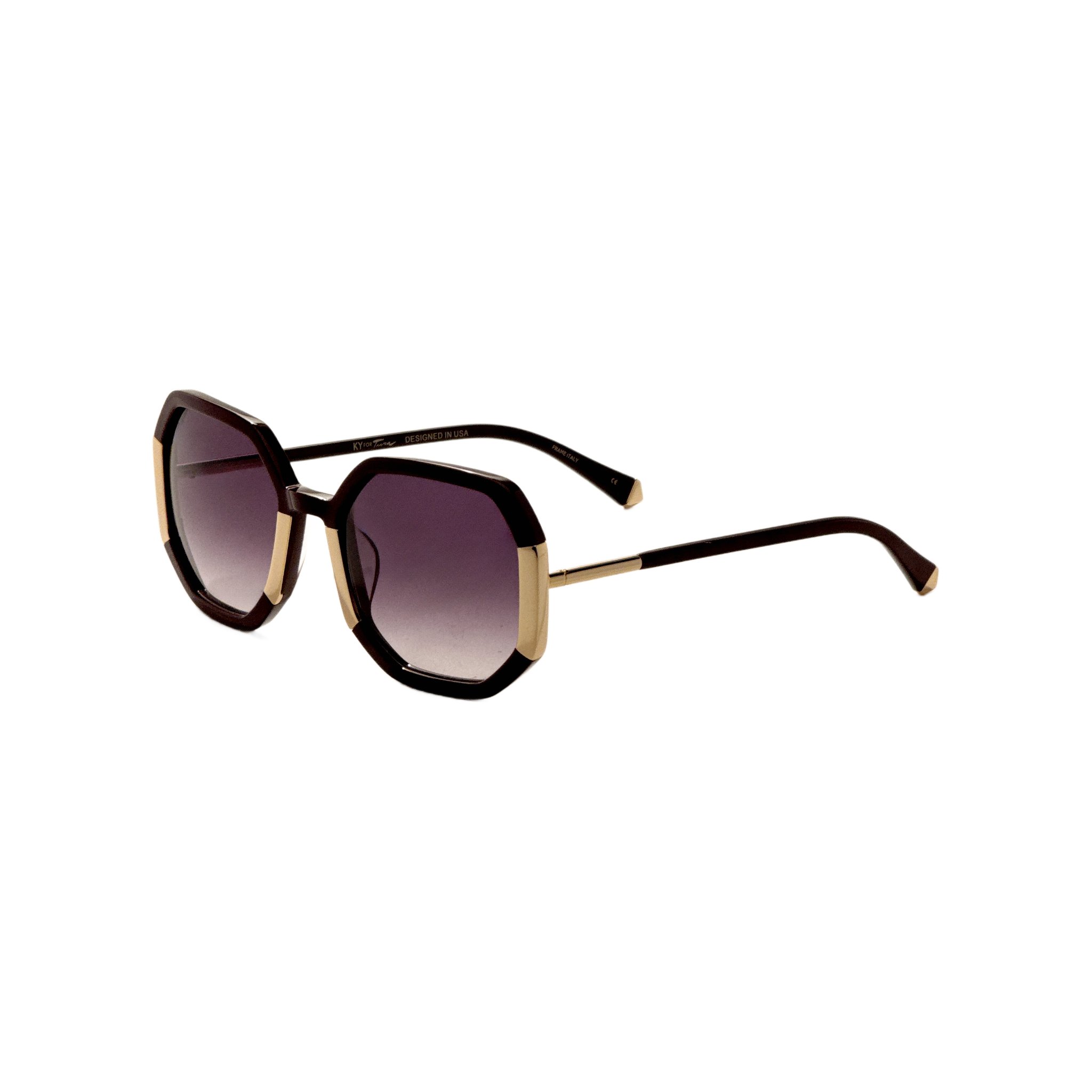 Preloved - Kate Young K579BUR53 Sunglasses — Burgundy by Preloved - Kate Young