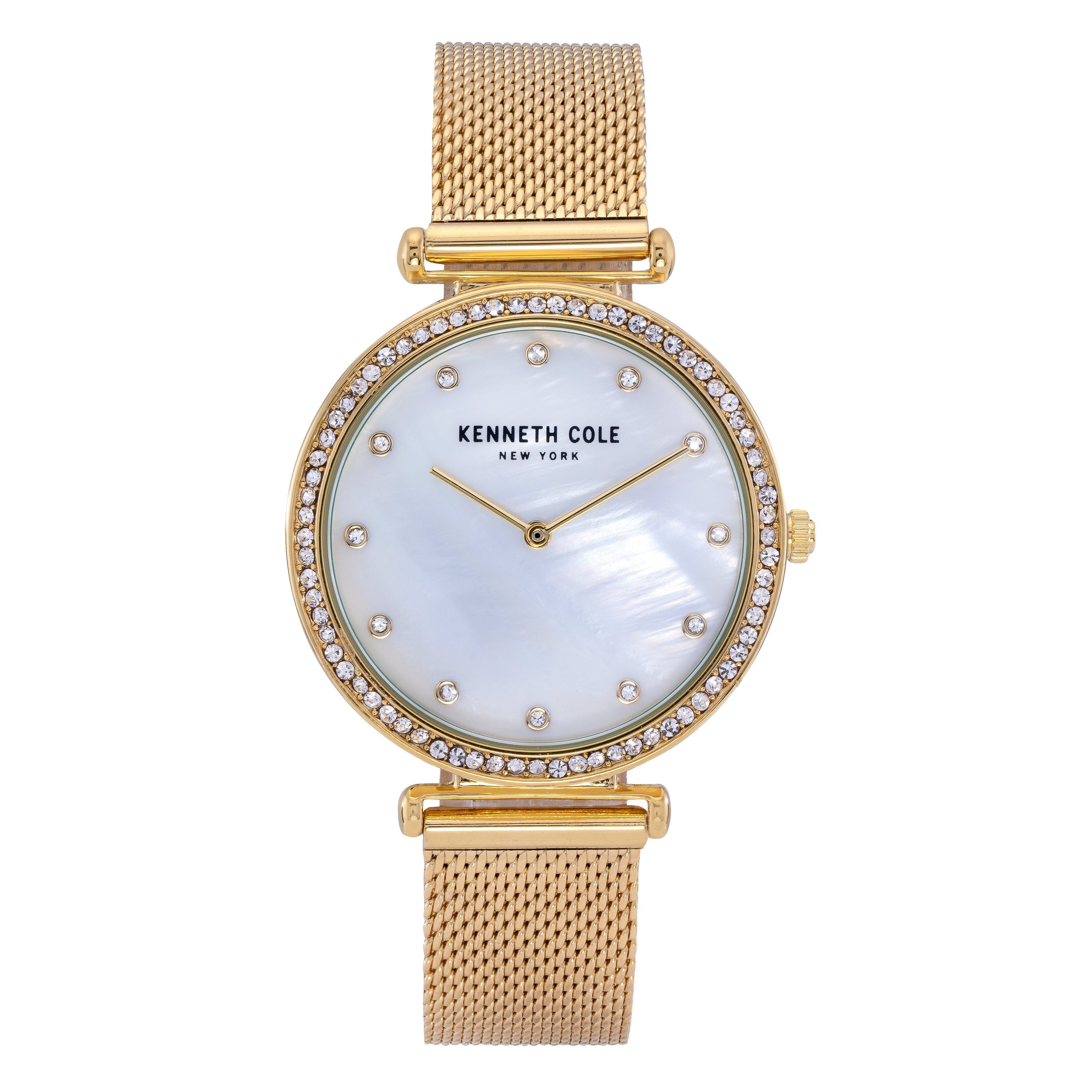 Preloved - Kenneth Cole Crystal-Embellished Mesh Watch — Gold by Preloved - Kenneth Cole