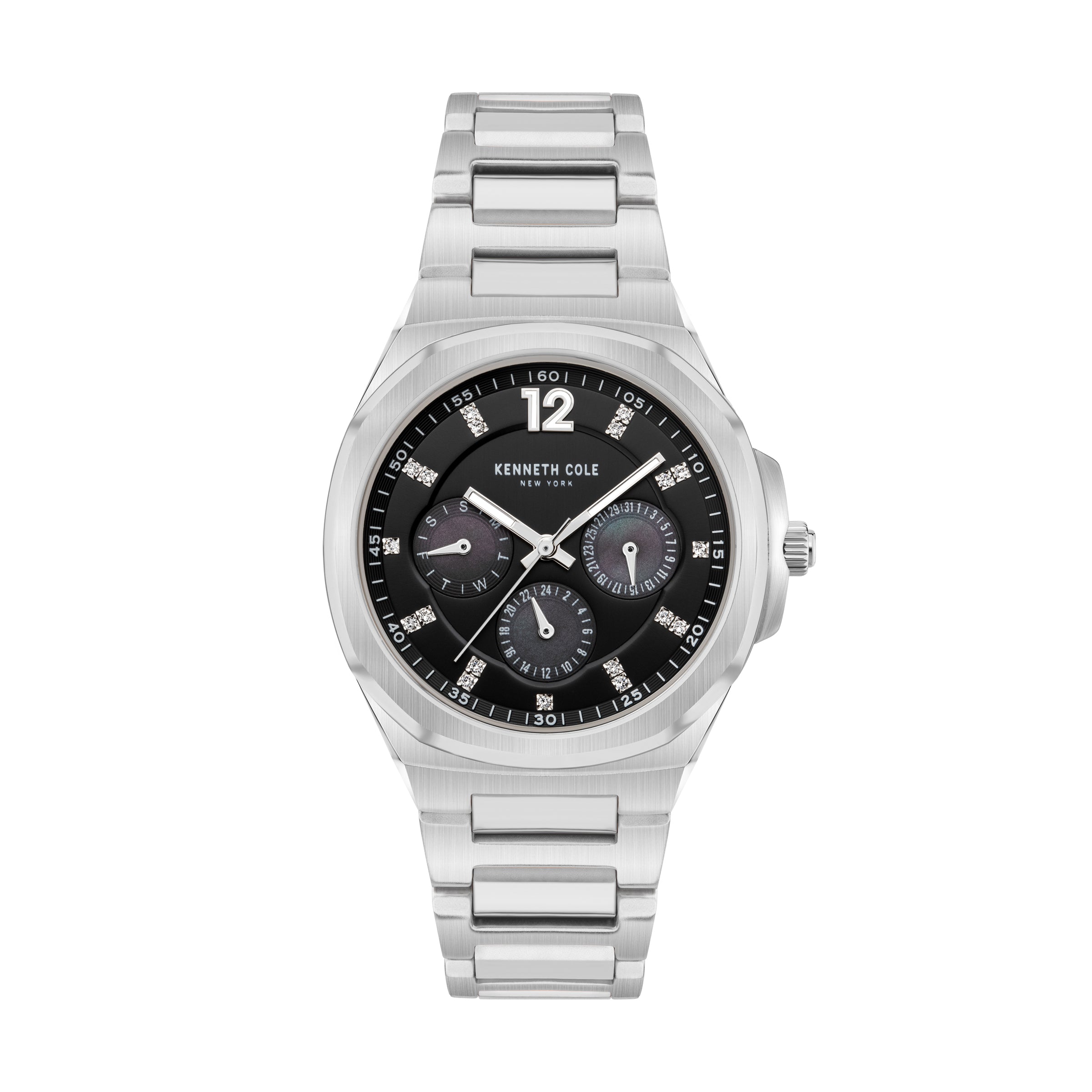 Preloved - Kenneth Cole Diamond-Set Chronograph Watch — Silver by Preloved - Kenneth Cole