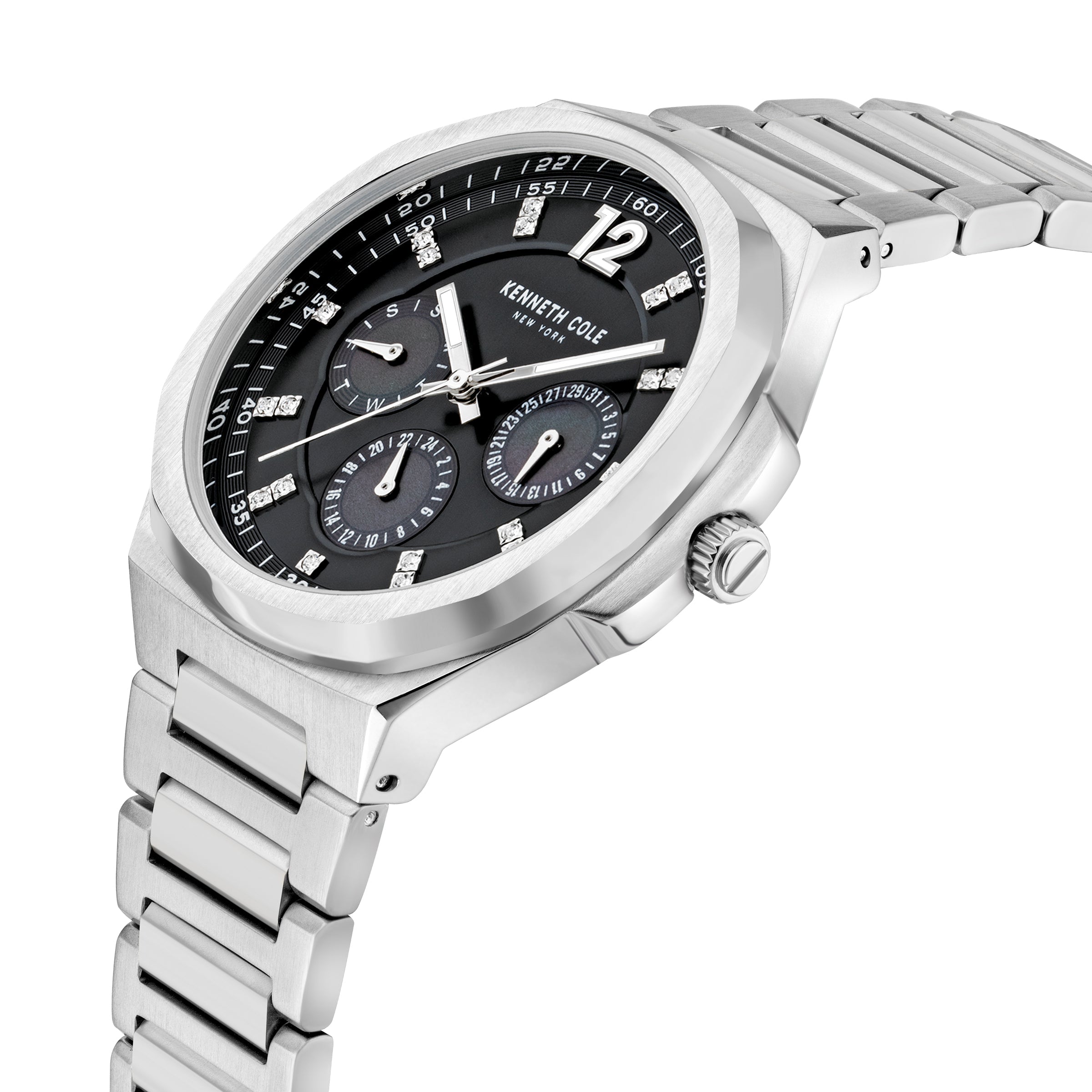 Preloved - Kenneth Cole Diamond-Set Chronograph Watch — Silver, view 3