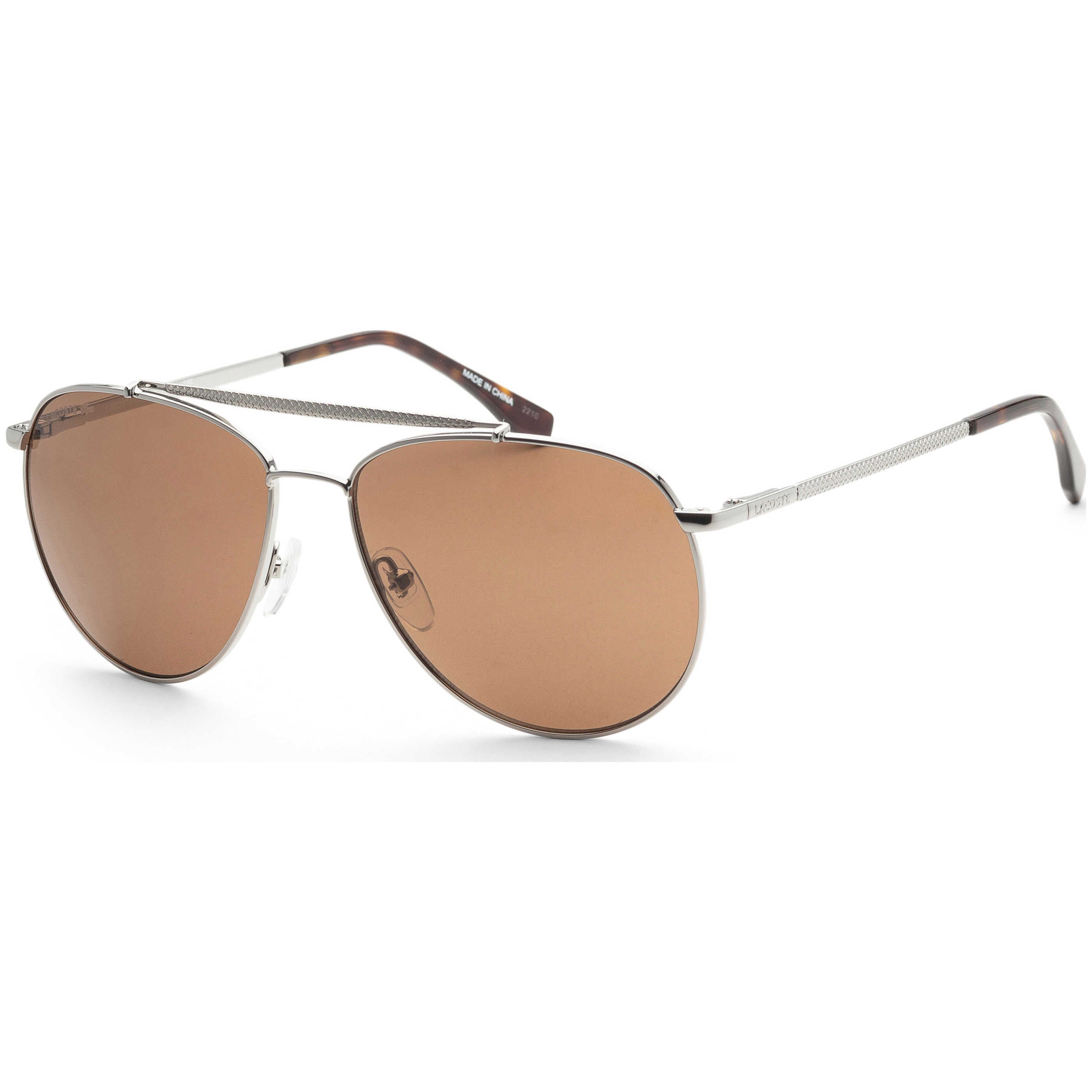 Preloved - Lacoste L177S03357 Aviator Metal Frame Sunglasses — Brown by Preloved - Lacoste