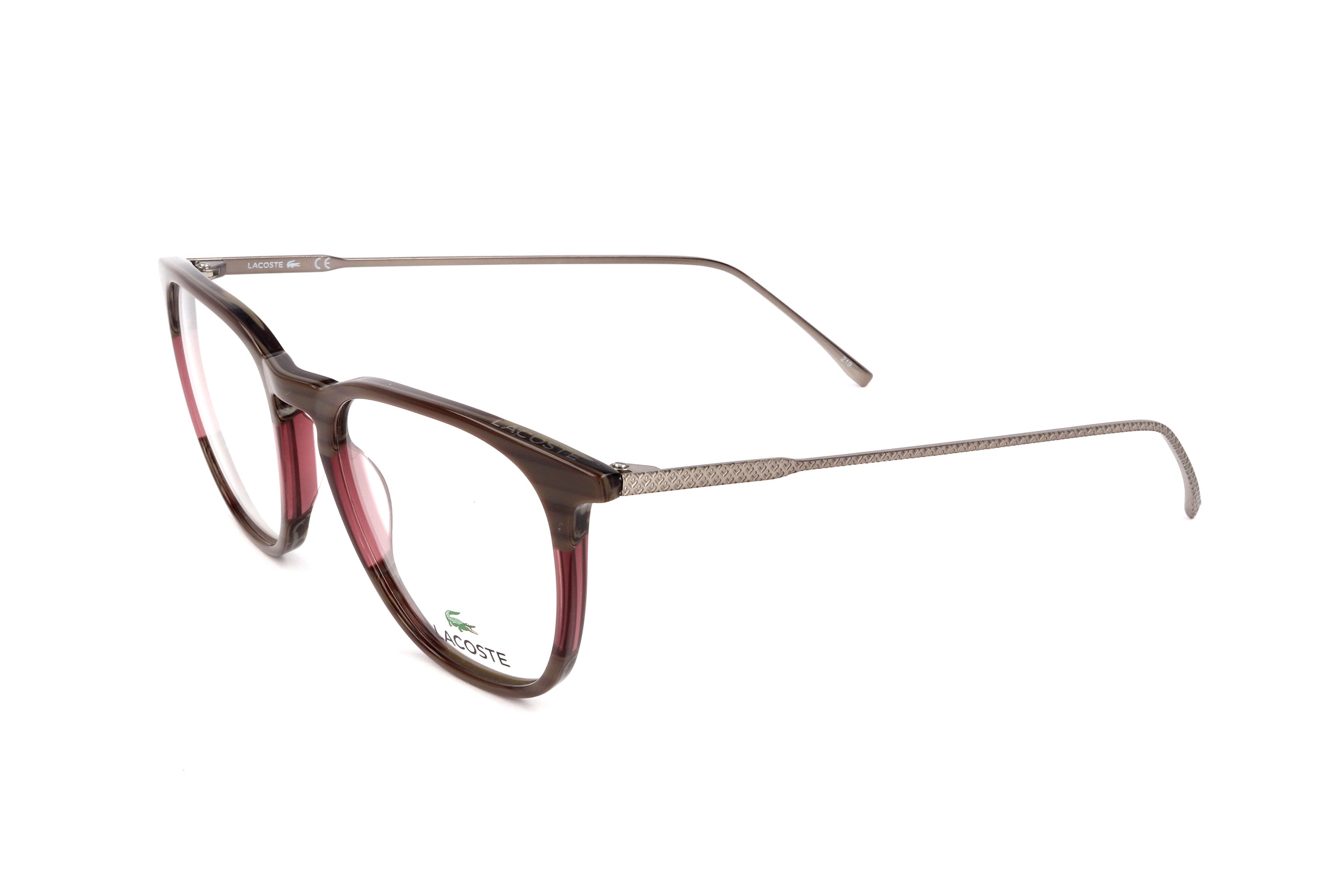 Preloved - Lacoste L282860450 Striped Burgundy Eyeglasses — Burgundy by Preloved - Lacoste