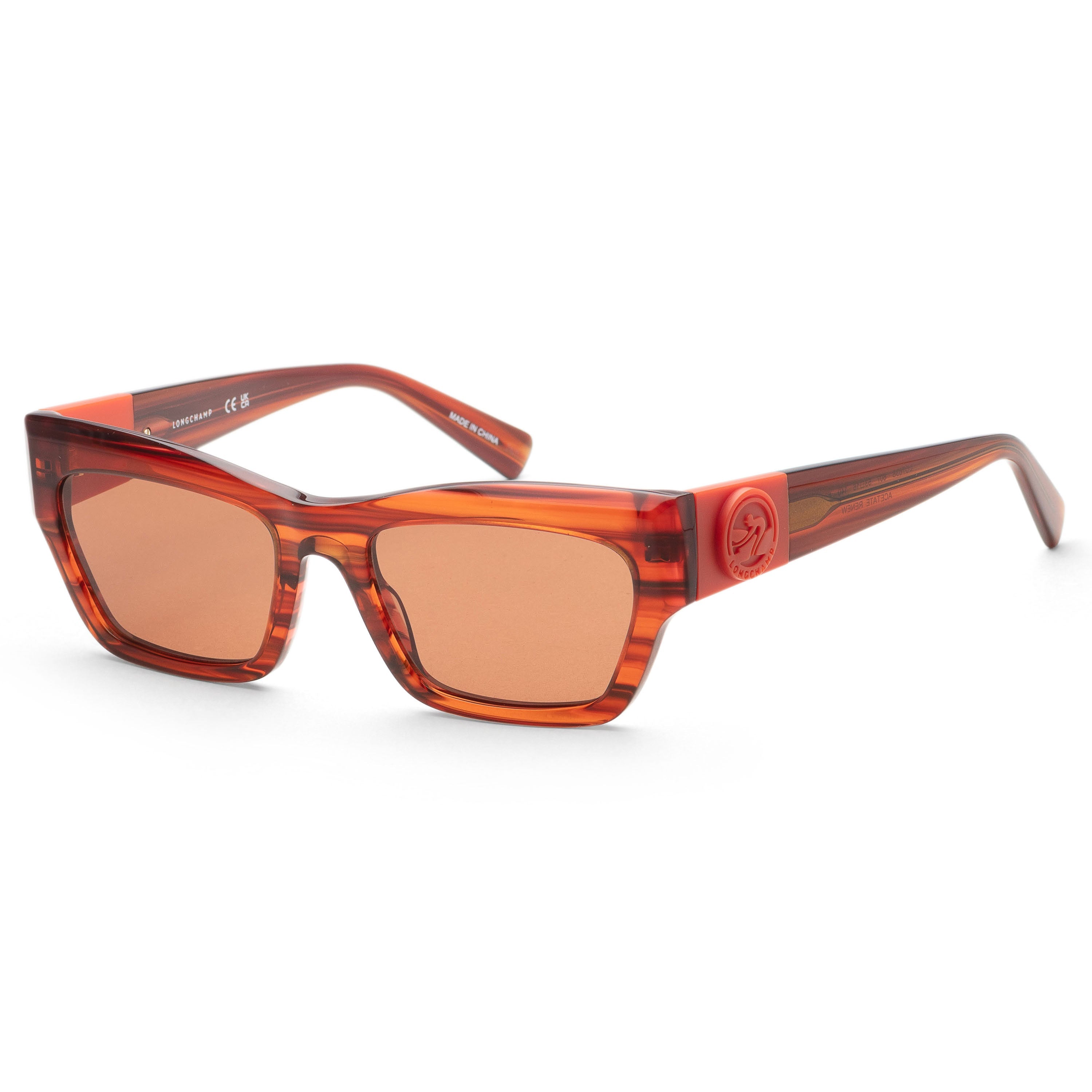 Preloved - Longchamp LO763S607 Striped Acetate Sunglasses — Red by Preloved - Longchamp