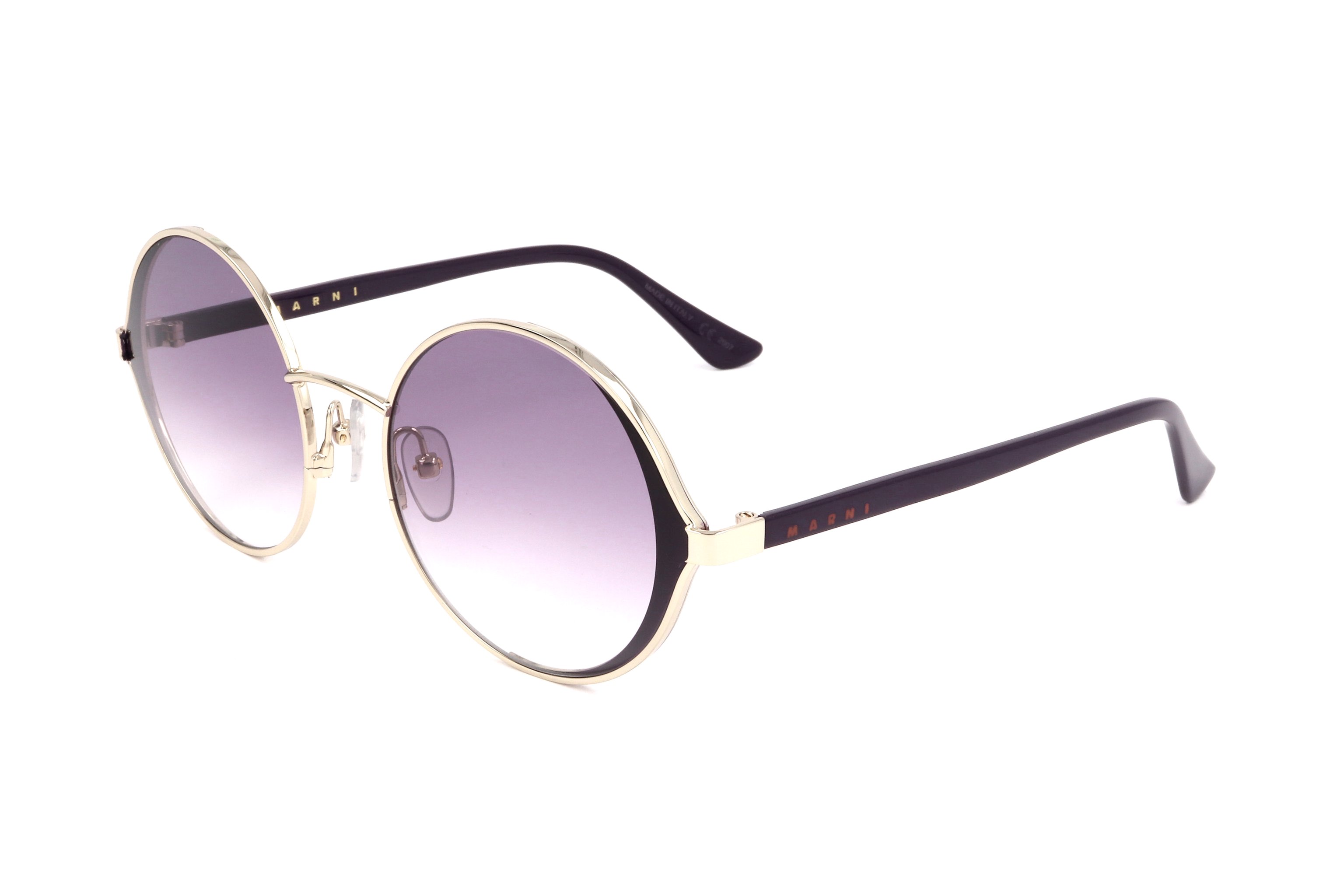 Preloved - Marni ME117S71058 Round Metal Frame Sunglasses — Gold by Preloved - Marni