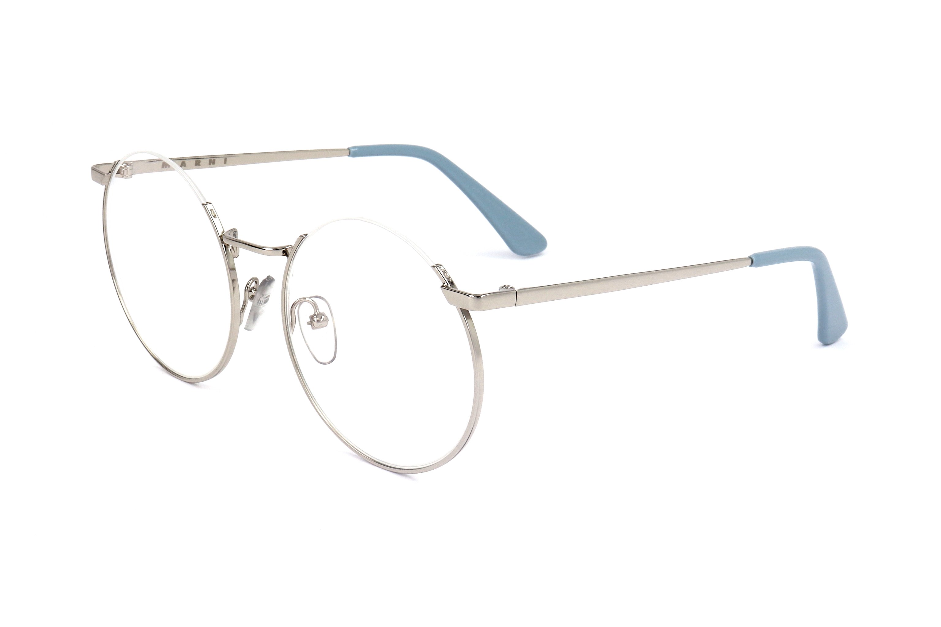 Preloved - Marni ME210304554 Round Metal Frame Eyeglasses — Silver by Preloved - Marni