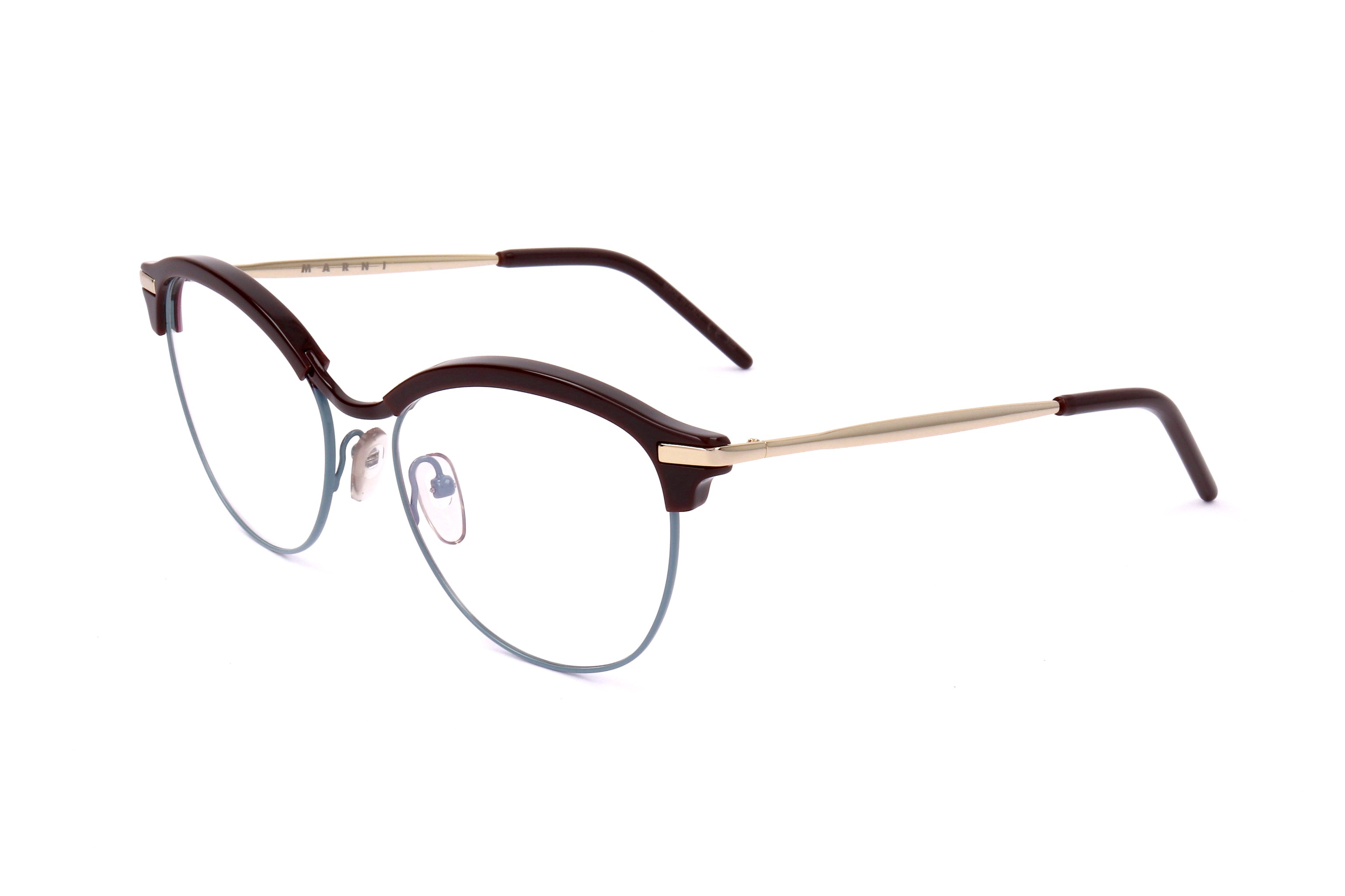 Preloved - Marni ME211061055 Mixed-Metal Frame Eyeglasses — Brown by Preloved - Marni