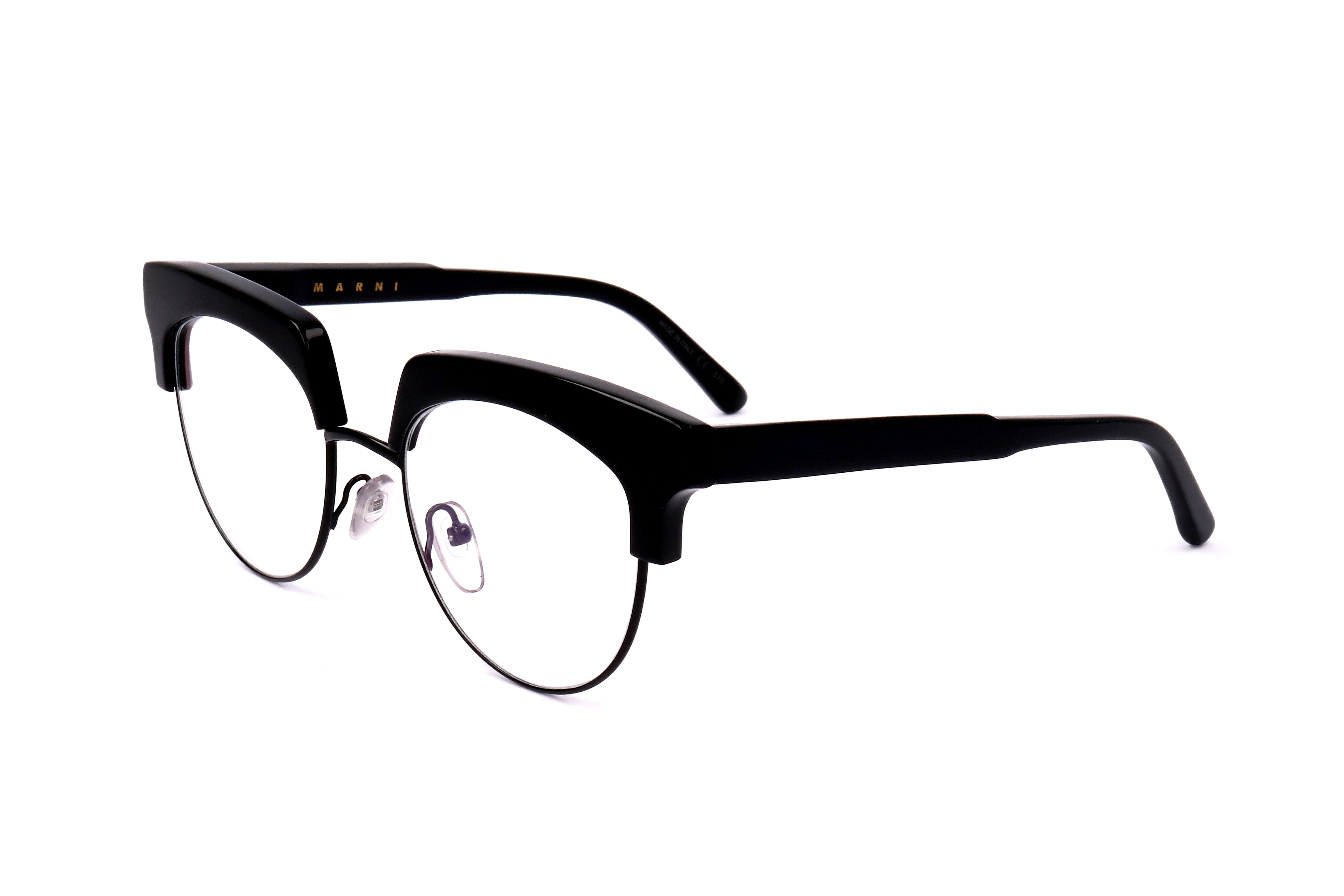 Preloved - Marni ME260500151 Black Clubmaster Eyeglasses — Black by Preloved - Marni