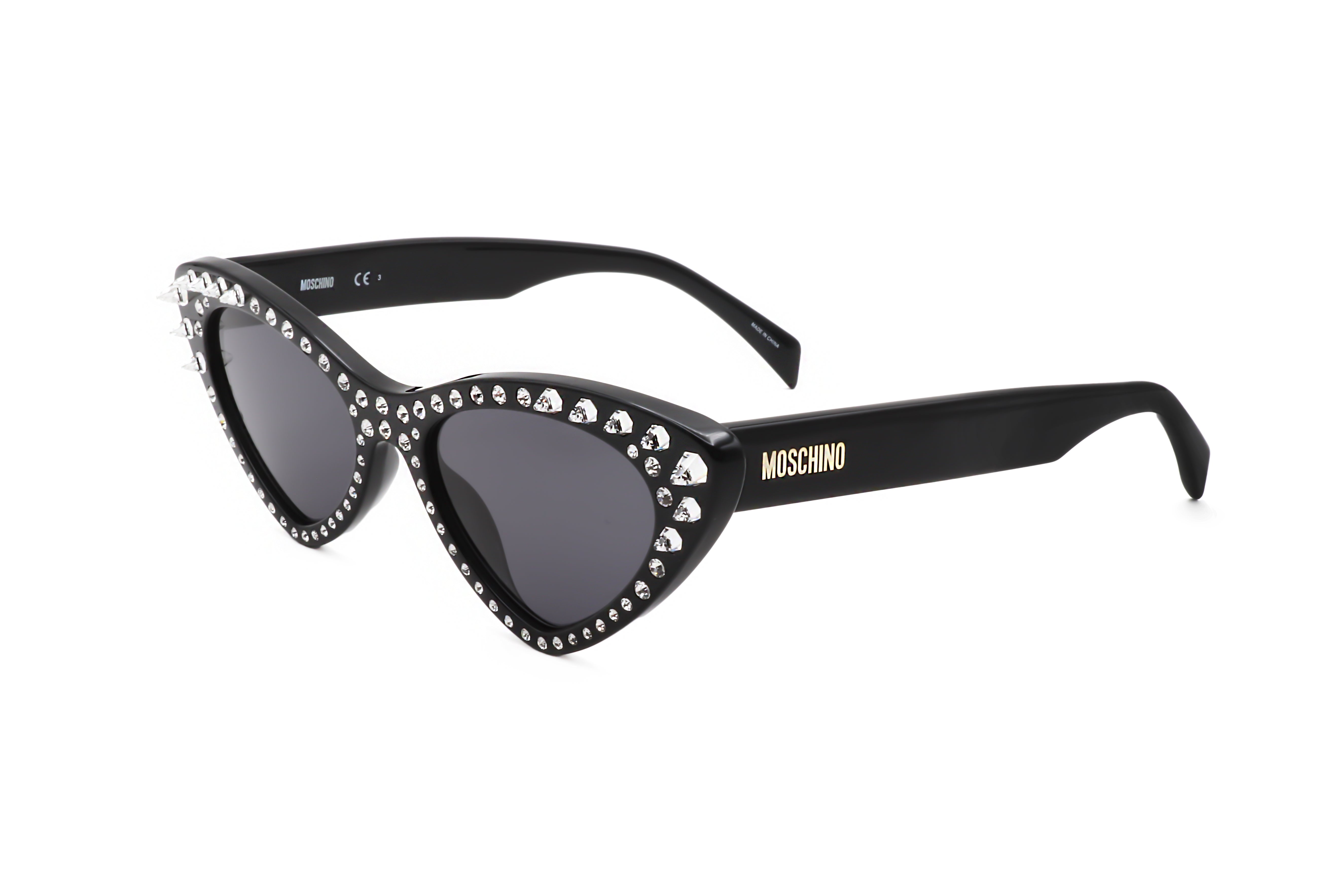 Preloved - Moschino MOS006SSTR80752 Studded Cat-Eye Sunglasses — Black by Preloved - Moschino