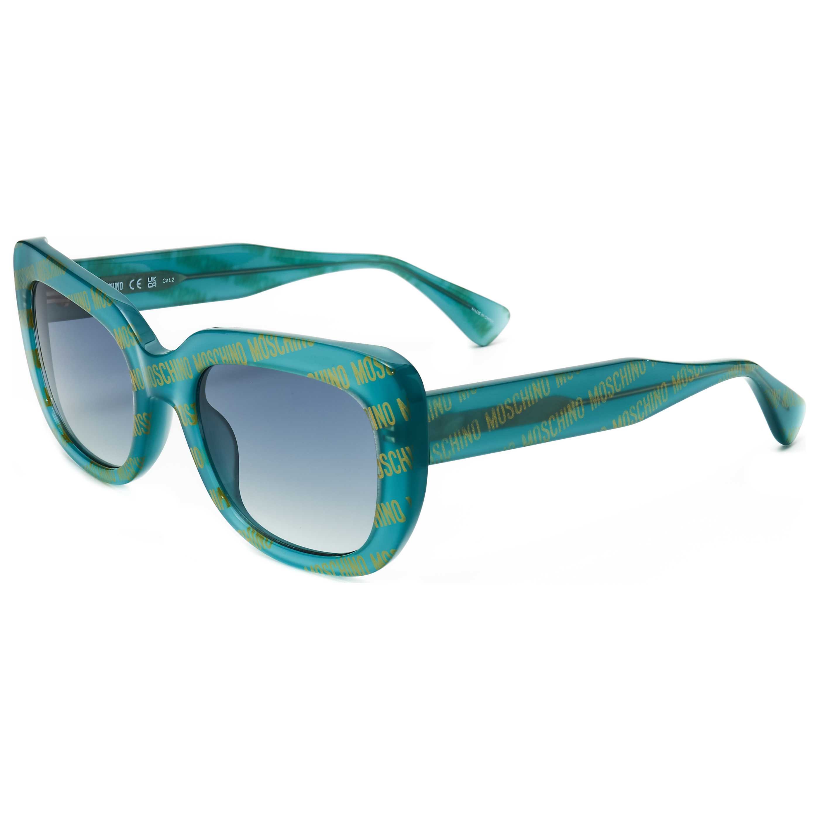 Preloved - Moschino MOS132S6HO53 Logo-Patterned Sunglasses — Teal by Preloved - Moschino