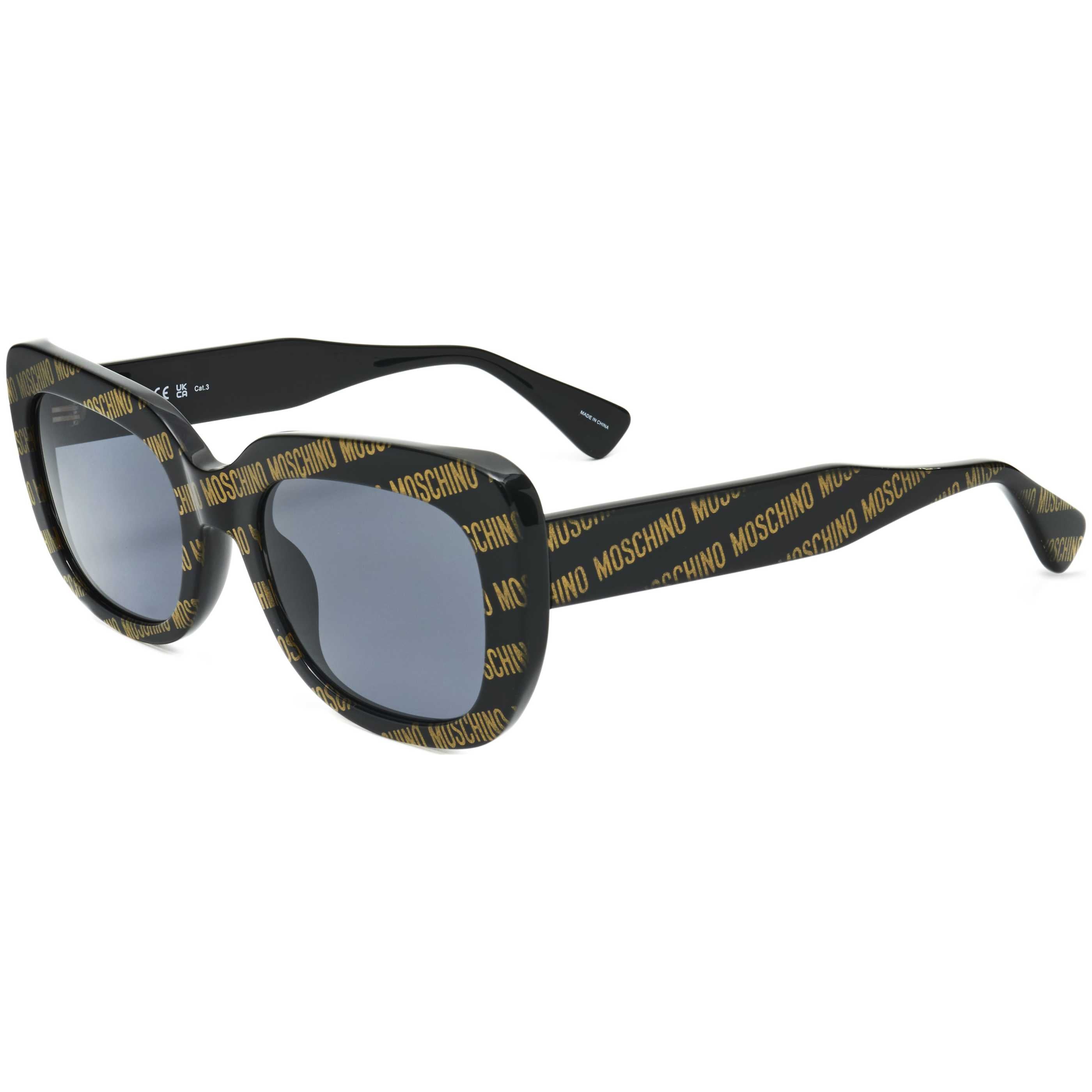 Preloved - Moschino MOS132S7RM53 Logo-Print Acetate Sunglasses — Black by Preloved - Moschino