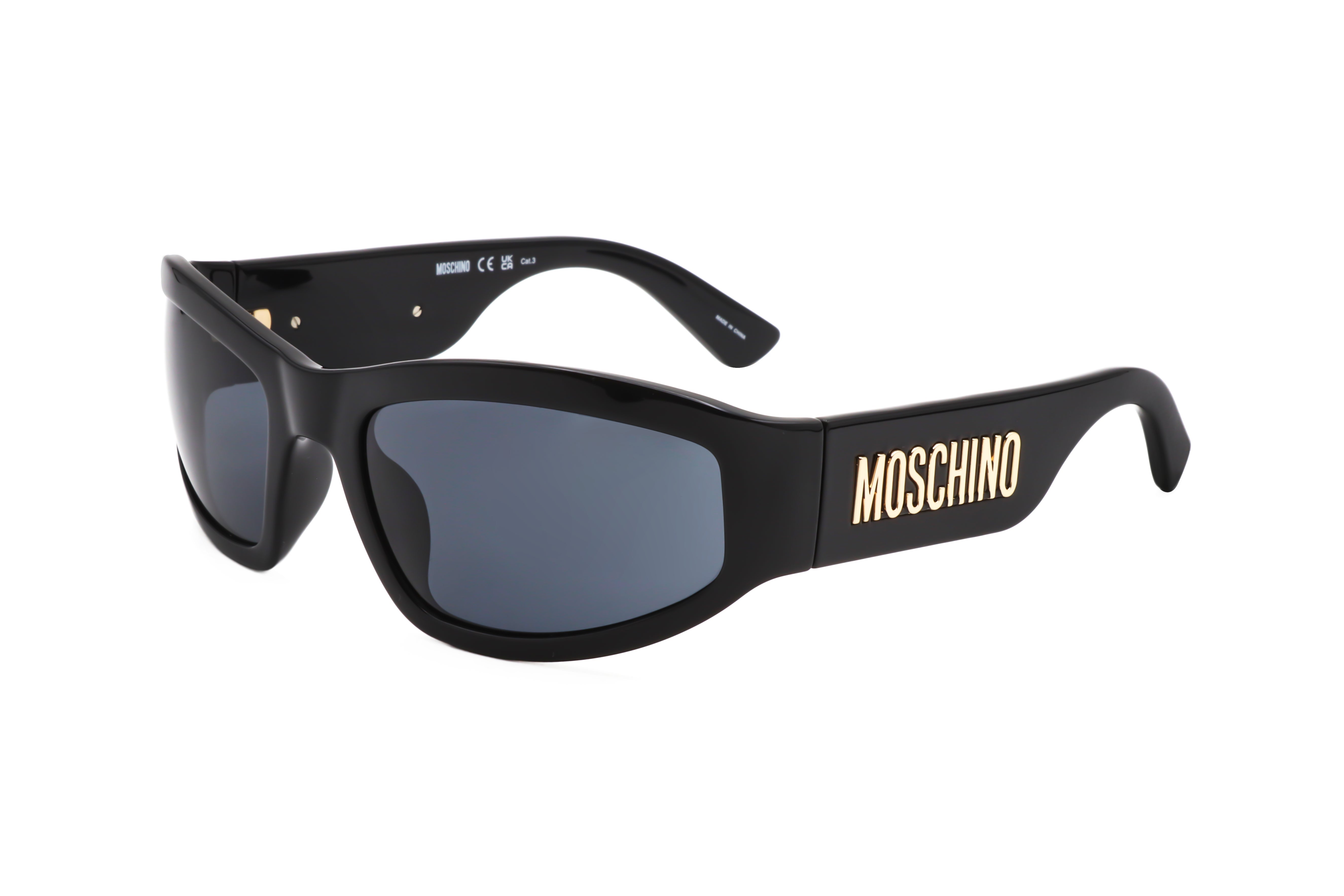 Preloved - Moschino MOS164S80760 Black Wrap-Around Sunglasses — Black by Preloved - Moschino