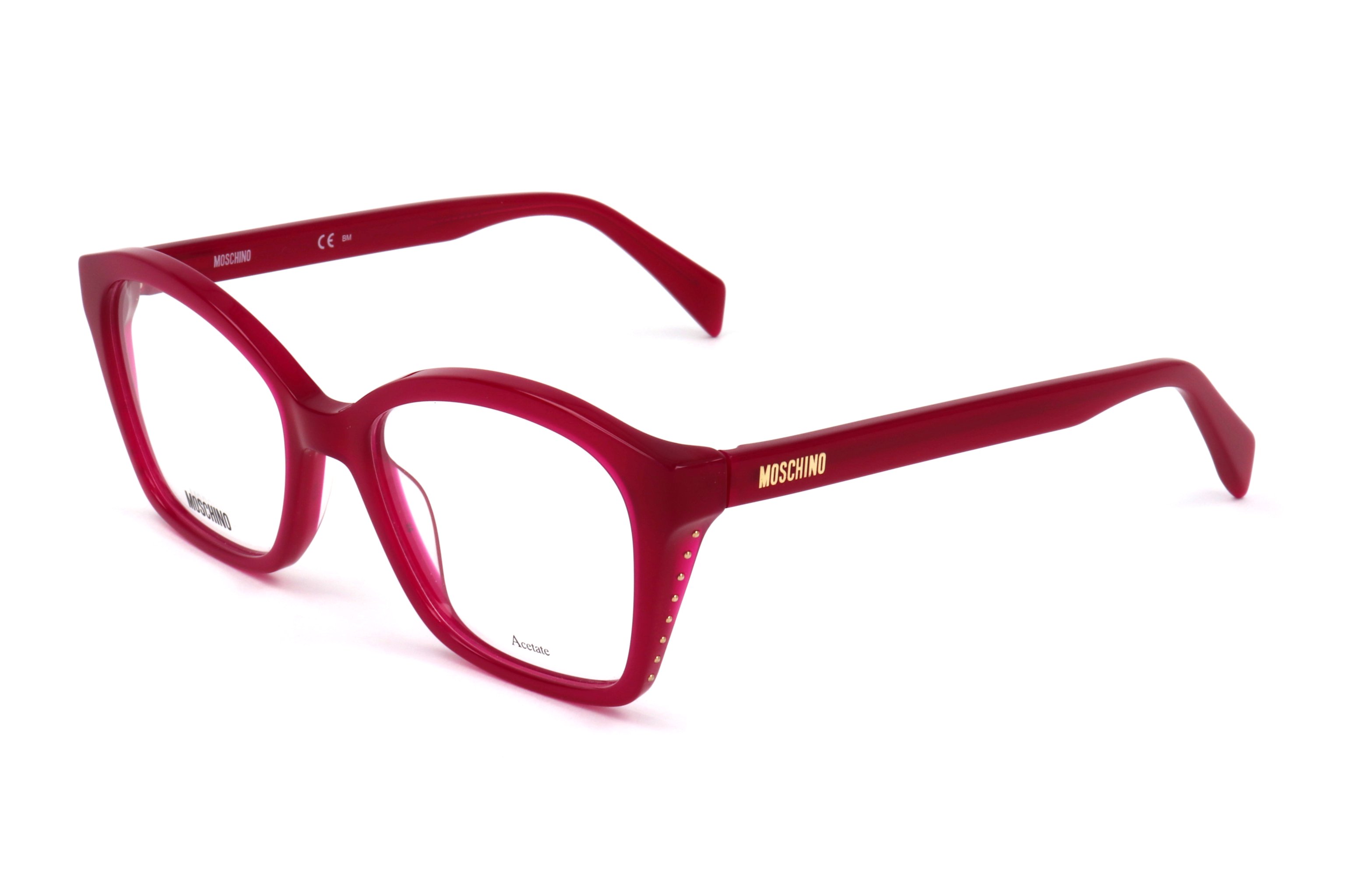 Preloved - Moschino MOS517QHO51 Square Acetate Eyeglasses — Red by Preloved - Moschino