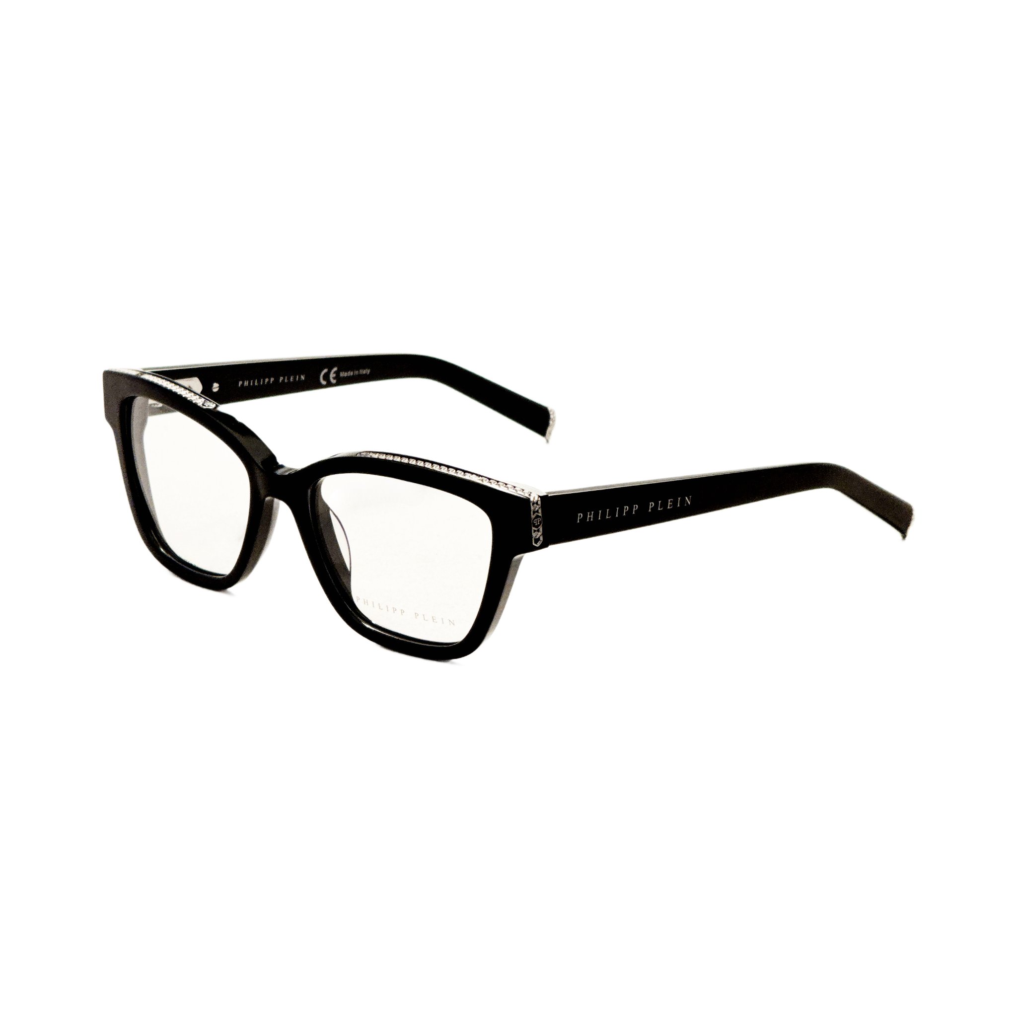 Preloved - Philipp Plein VPP034S0700 Black Acetate Eyeglasses — Black by Preloved - Philipp Plein