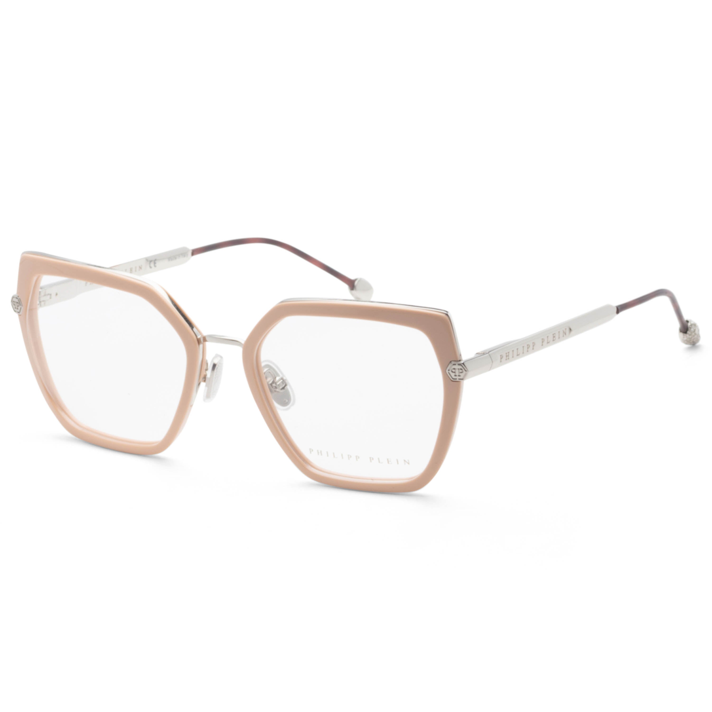 Preloved - Philipp Plein VPP036S540579 Square-Frame Eyeglasses — Beige by Preloved - Philipp Plein