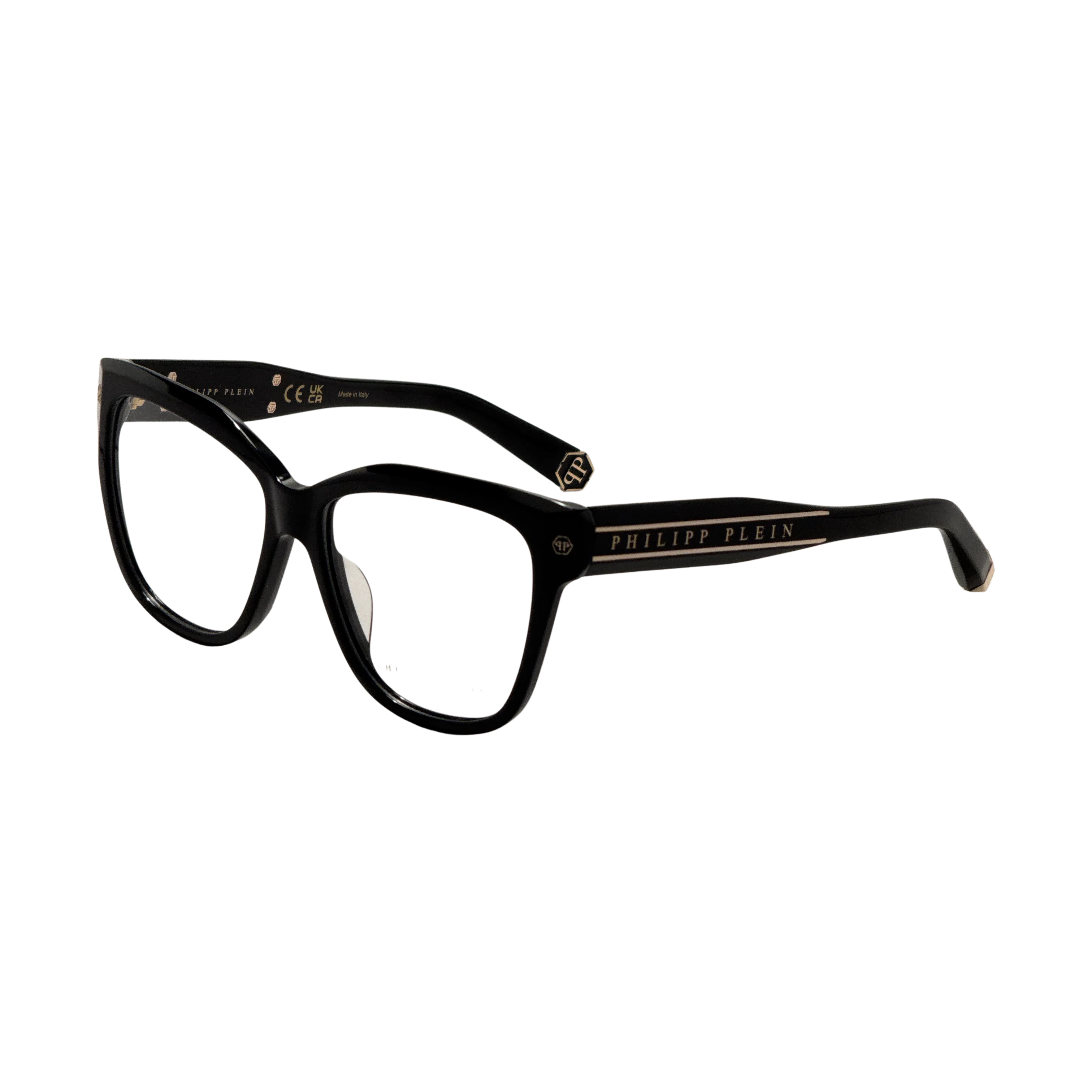 Preloved - Philipp Plein VPP051M0700 Black Acetate Eyeglasses — Black by Preloved - Philipp Plein