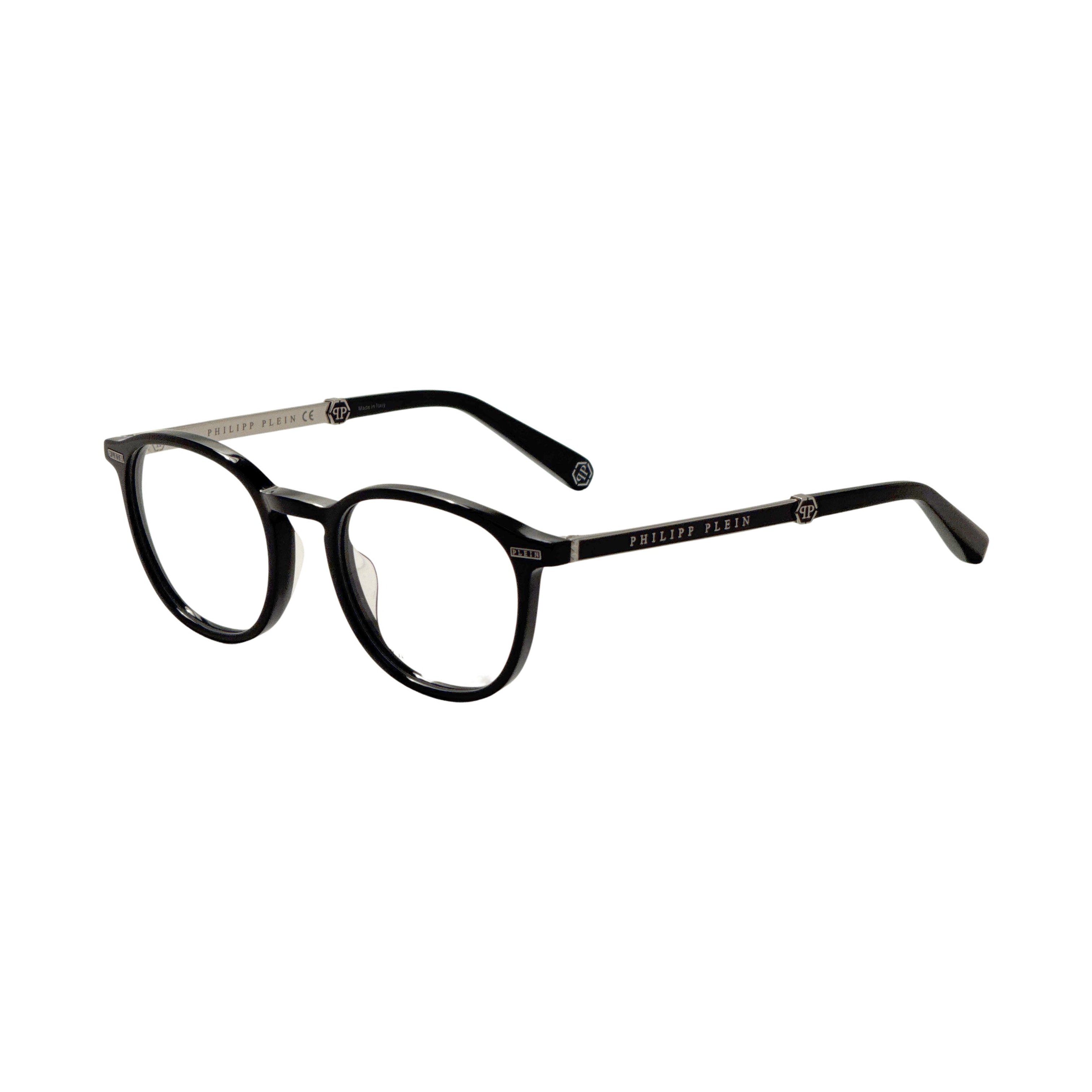 Preloved - Philipp Plein VPP057M510700 Round Frame Eyeglasses — Black by Preloved - Philipp Plein