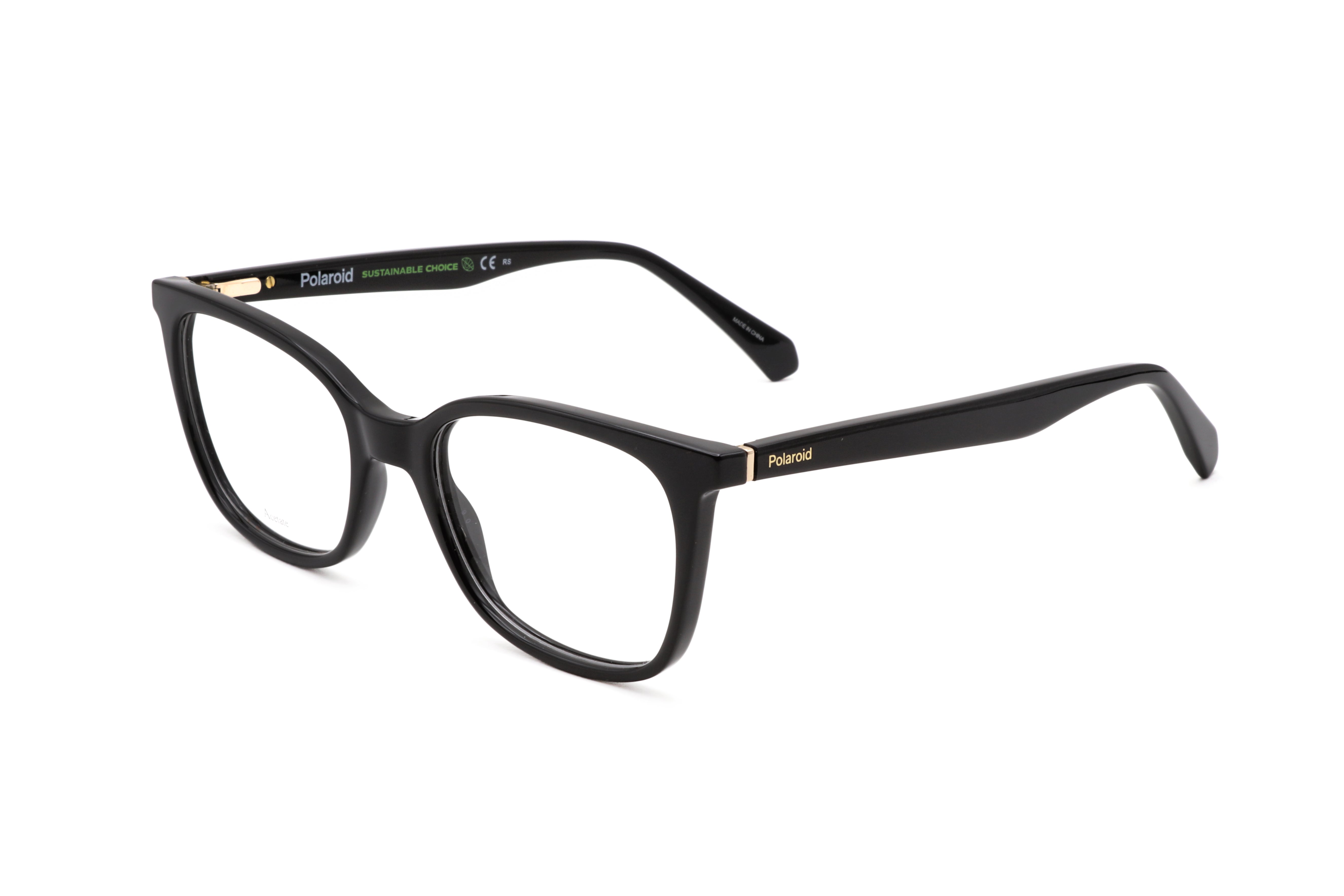 Preloved - Polaroid PLDD42380751 Black Acetate Eyeglasses — Black by Preloved - Polaroid