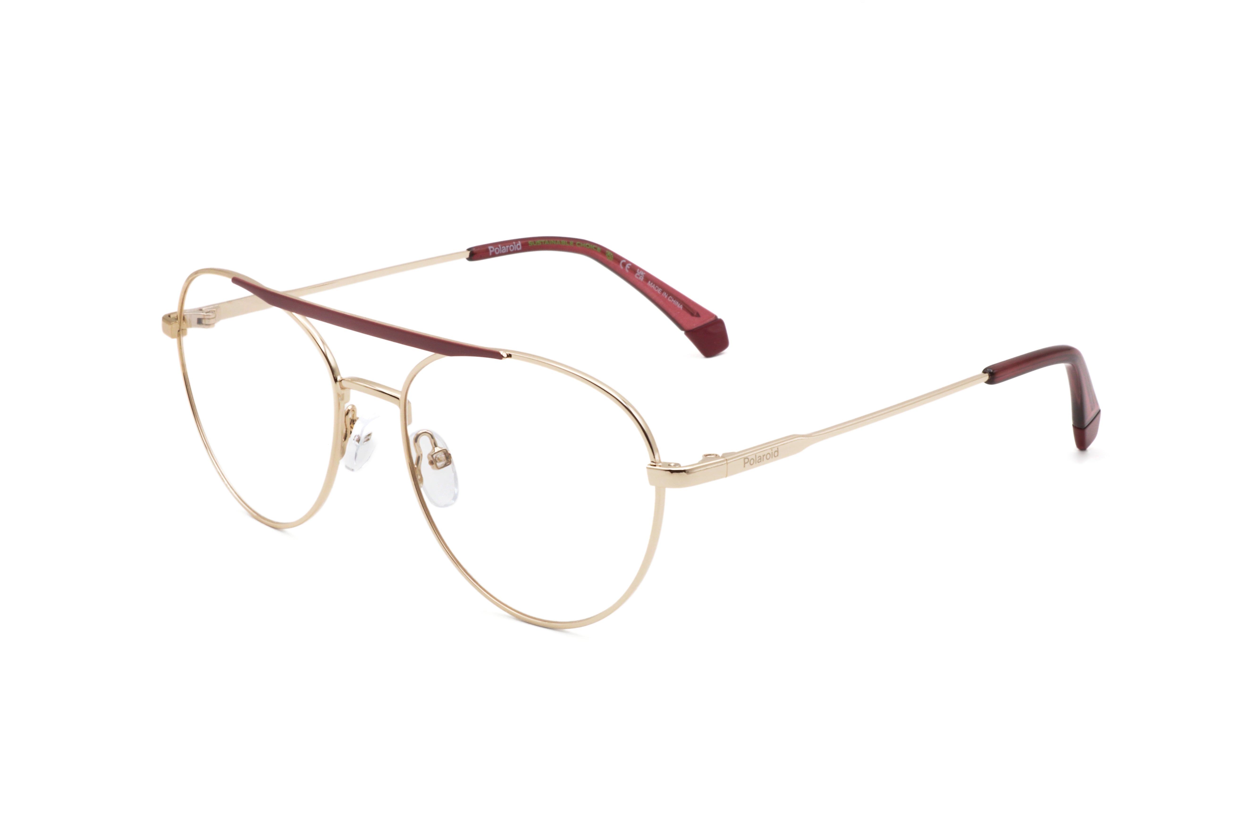 Preloved - Polaroid PLDD513EYR55 Aviator Metal-Frame Eyeglasses — Gold by Preloved - Polaroid