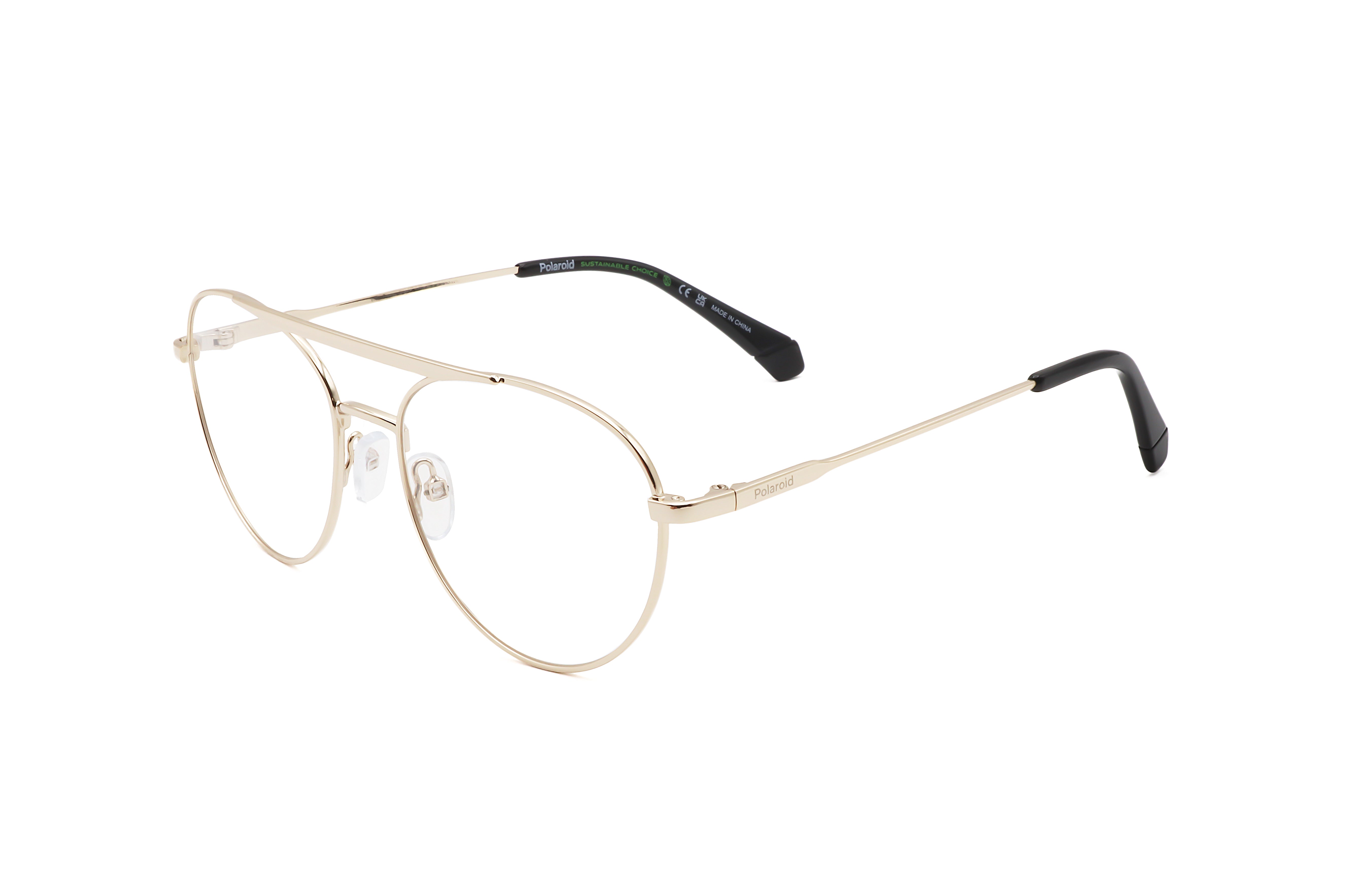 Preloved - Polaroid PLDD513J5G55 Aviator Metal Eyeglasses — Gold by Preloved - Polaroid