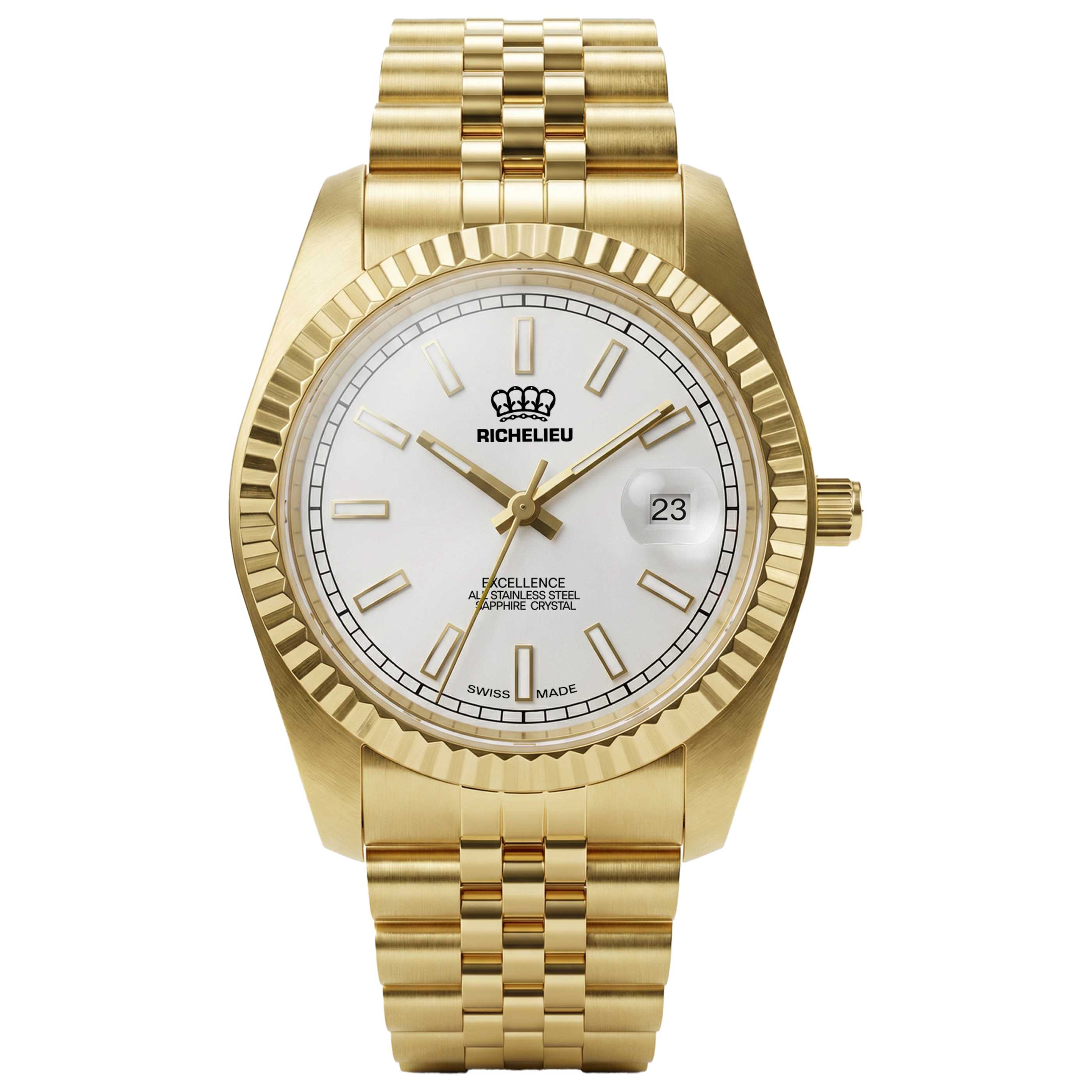 Preloved - Richelieu Gold Quartz Watch — Gold by Preloved - Richelieu