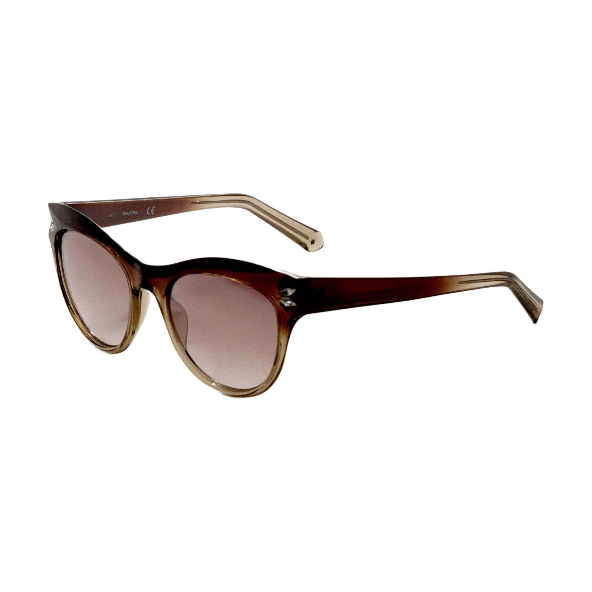 Preloved - Swarovski SK01715147G Two-Tone Acetate Sunglasses — Brown by Preloved - Swarovski