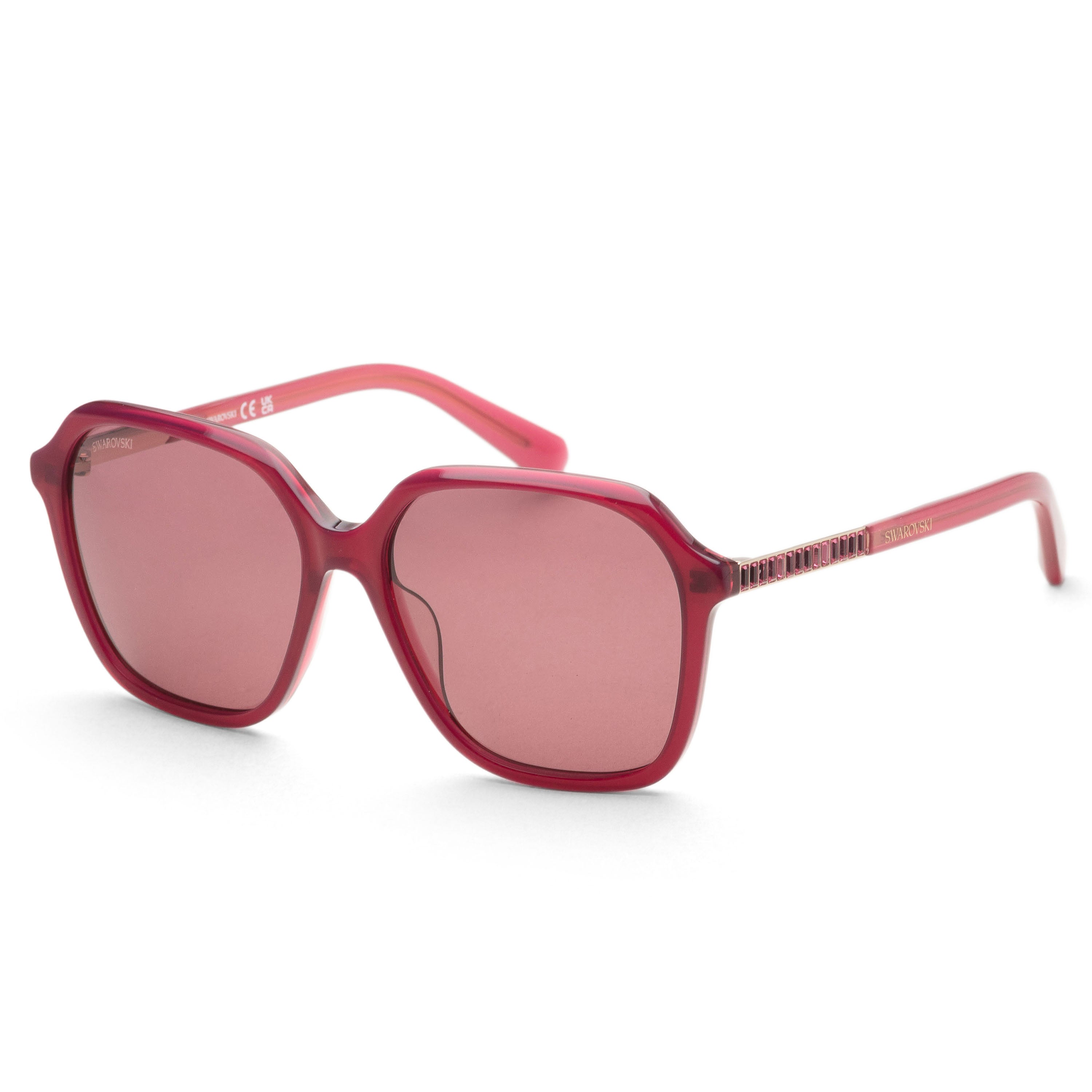 Preloved - Swarovski SK03905674Y Oversized Square Sunglasses — Red by Preloved - Swarovski