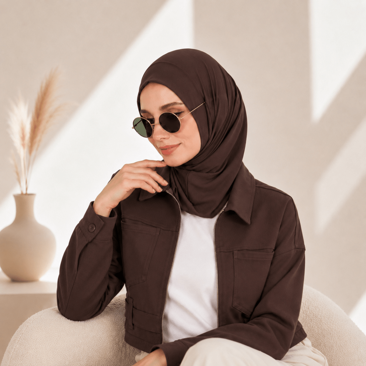 Premium Cotton Modal Hijab Undercap — Tie-Strap & Sports Friendly (MH223) by Mariam's Collection