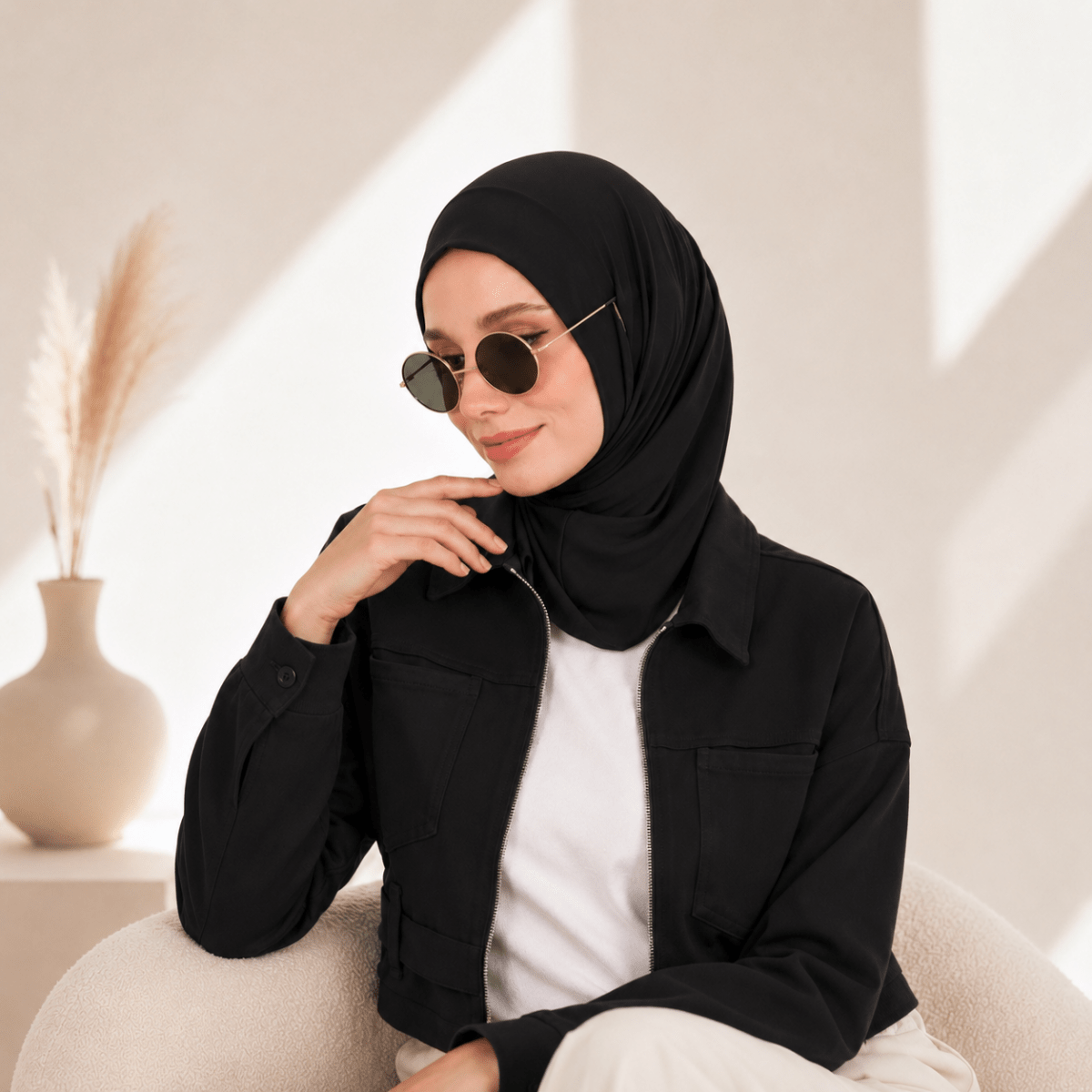 Premium Cotton Modal Hijab Undercap — Tie-Strap & Sports Friendly (MH223), view 4