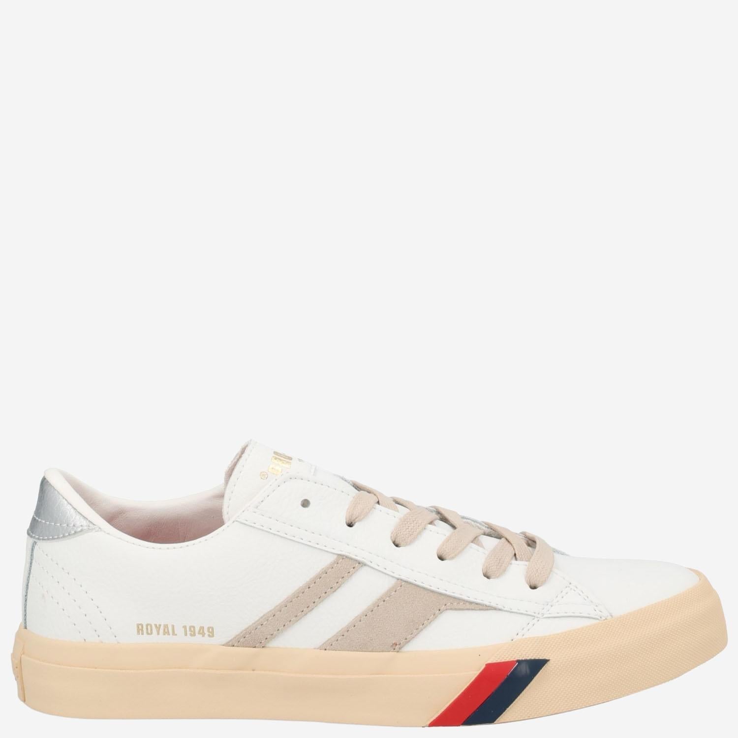 Pro-Keds Leather with Suede Inserts Sneakers — White, view 2