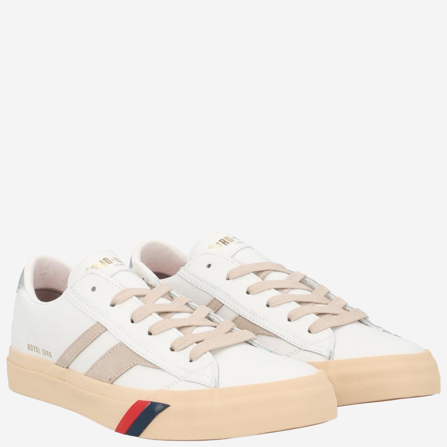 Pro-Keds Leather with Suede Inserts Sneakers — White, view 3