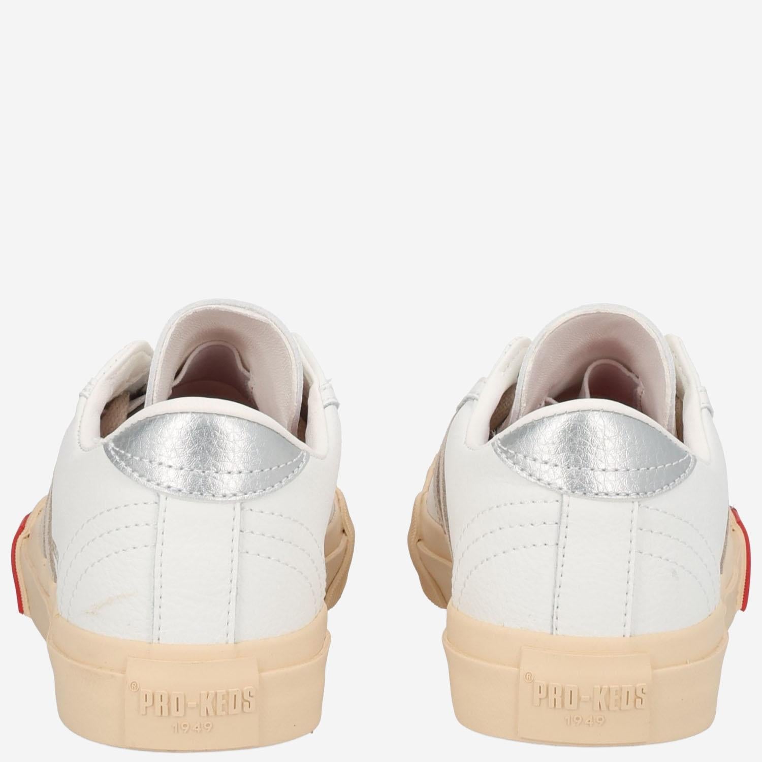 Pro-Keds Leather with Suede Inserts Sneakers — White, view 4