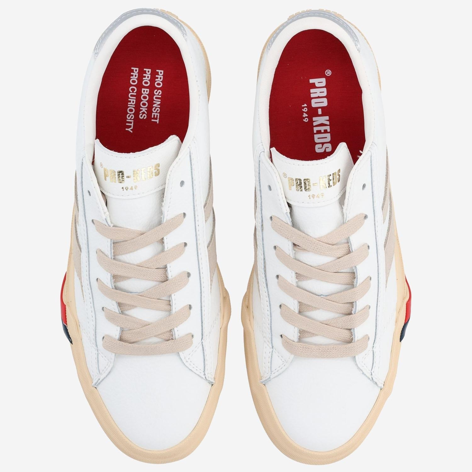 Pro-Keds Leather with Suede Inserts Sneakers — White, view 5