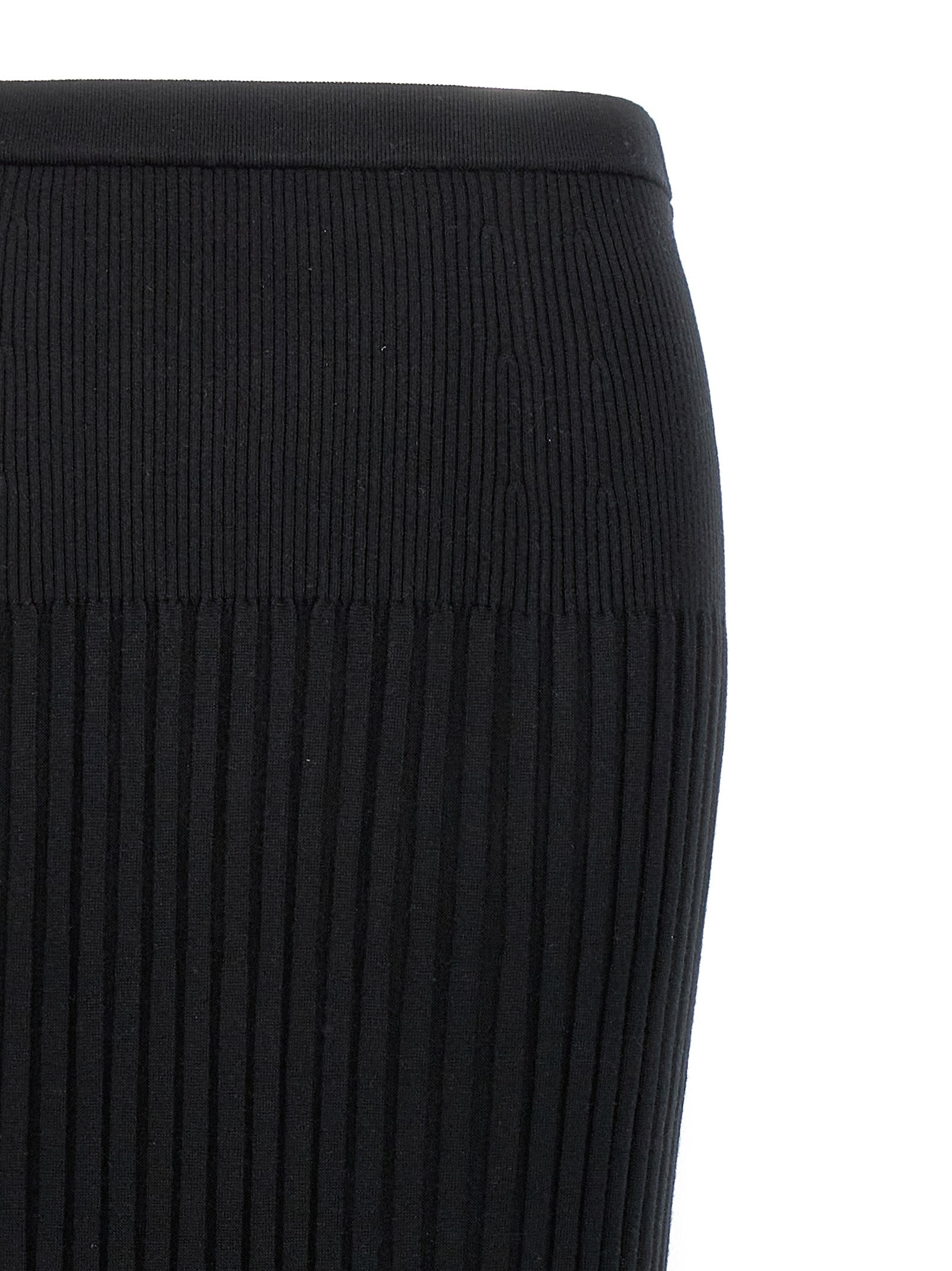 Proenza Schouler Ribbed Silk-Cashmere Blend Skirt — Black, view 3
