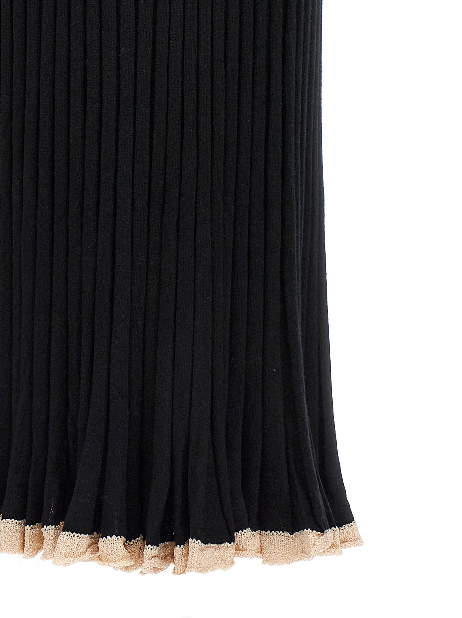 Proenza Schouler Ribbed Silk-Cashmere Blend Skirt — Black, view 4