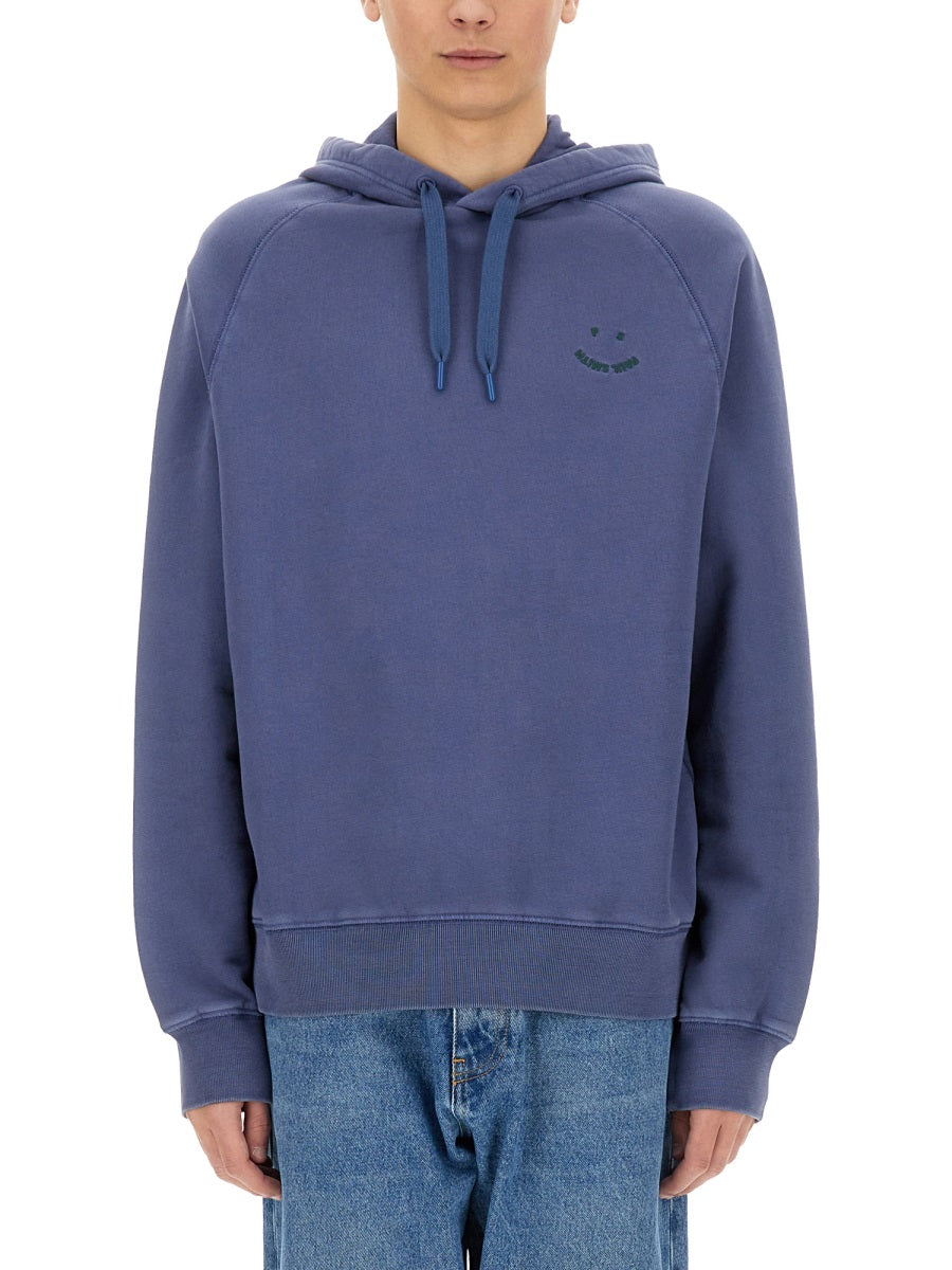 Ps Paul Smith Organic Cotton Hoodie — Blue, view 3