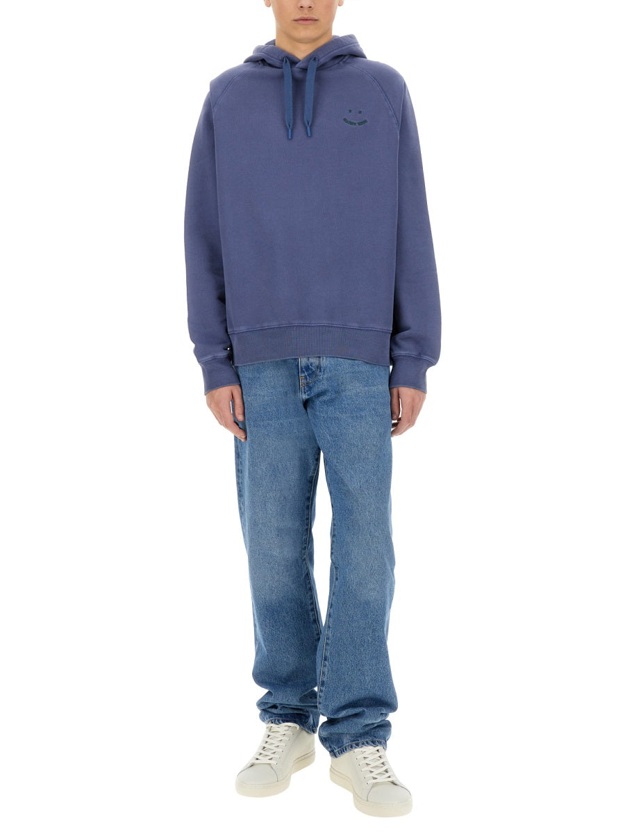 Ps Paul Smith Organic Cotton Hoodie — Blue, view 4