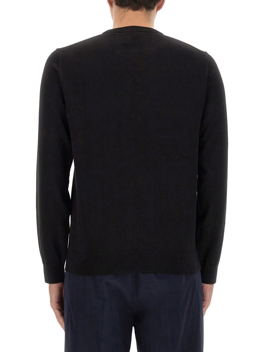 Ps Paul Smith Zebra Patch Organic Cotton Sweater — Black by Ps Paul Smith