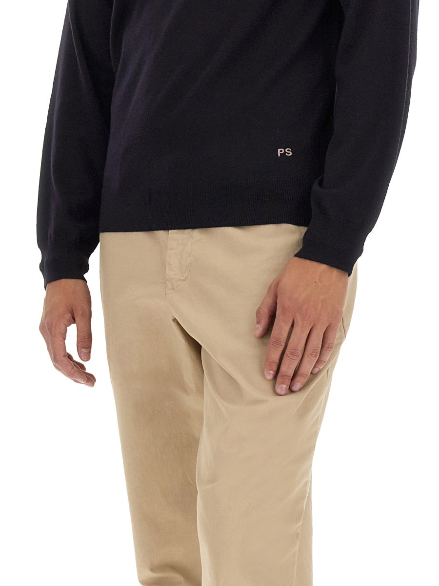 Ps Paul Smith Logo Merino Wool Sweater — Blue, view 2