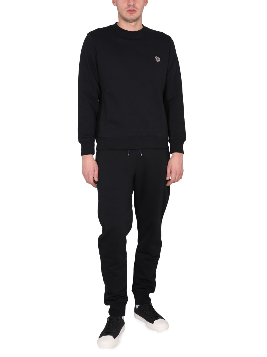 Ps Paul Smith Zebra-Embroidered Organic Cotton Sweatshirt — Black by Ps Paul Smith