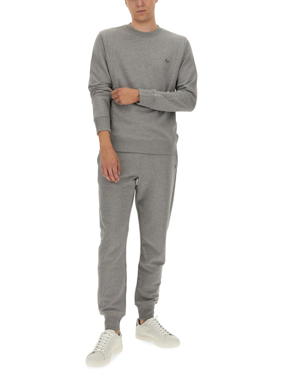Ps Paul Smith Zebra Patch Organic Cotton Sweatshirt — Gray, view 4