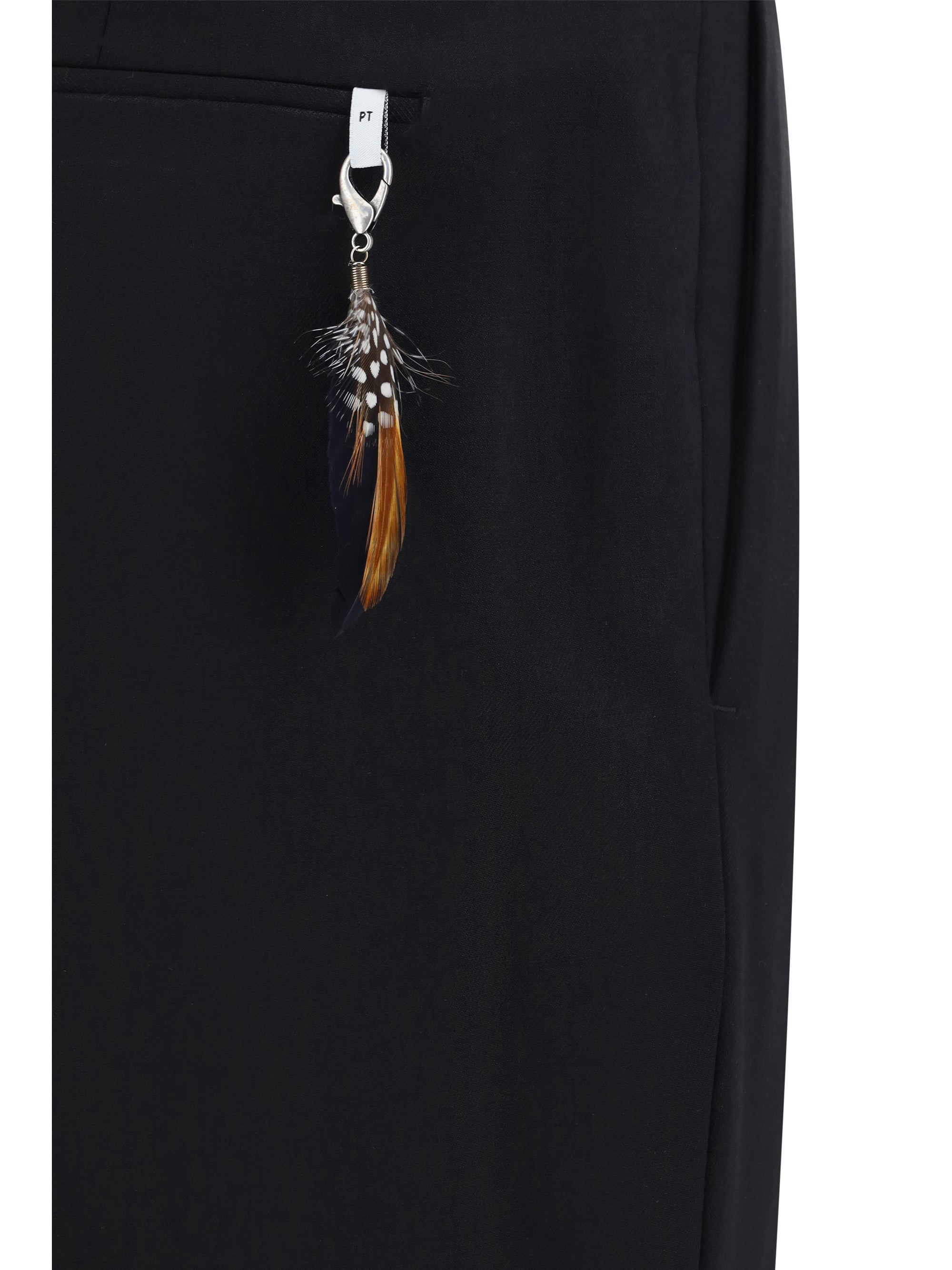 Pt Pantaloni Torino Virgin Wool Trousers — Black, view 3