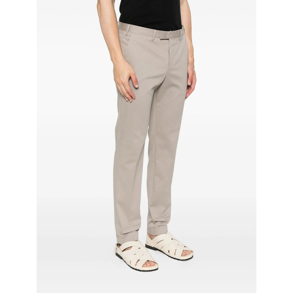 Pt Torino Tailored Cotton Trousers — Gray, view 4