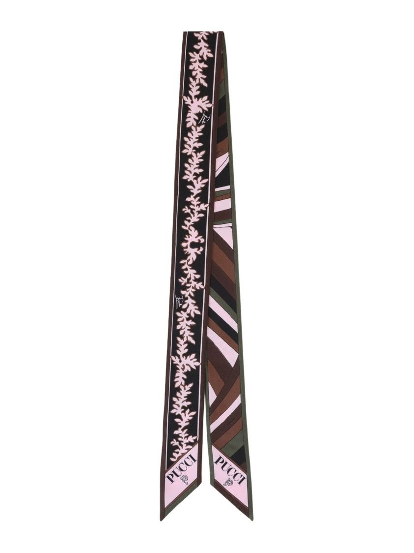 Pucci Printed Silk Foulard Scarf — Brown by Pucci