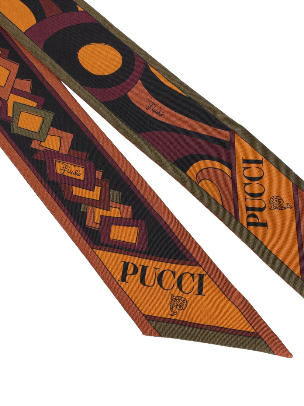 Pucci Printed Silk Foulard Scarf — Burgundy, view 2