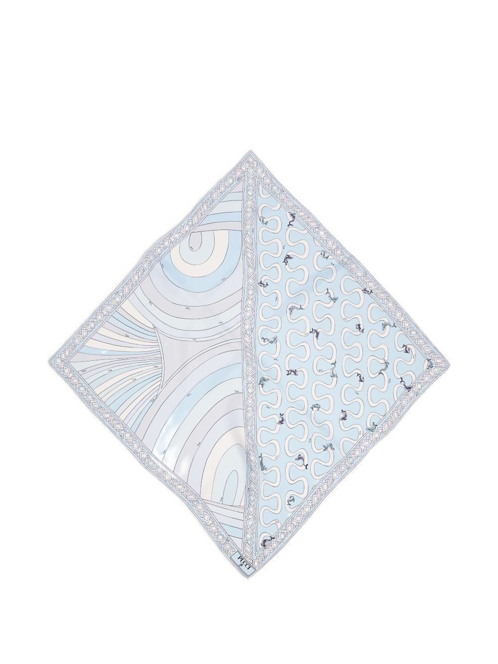 Pucci Silk Twill Printed Foulard Scarf — Light Blue by Pucci