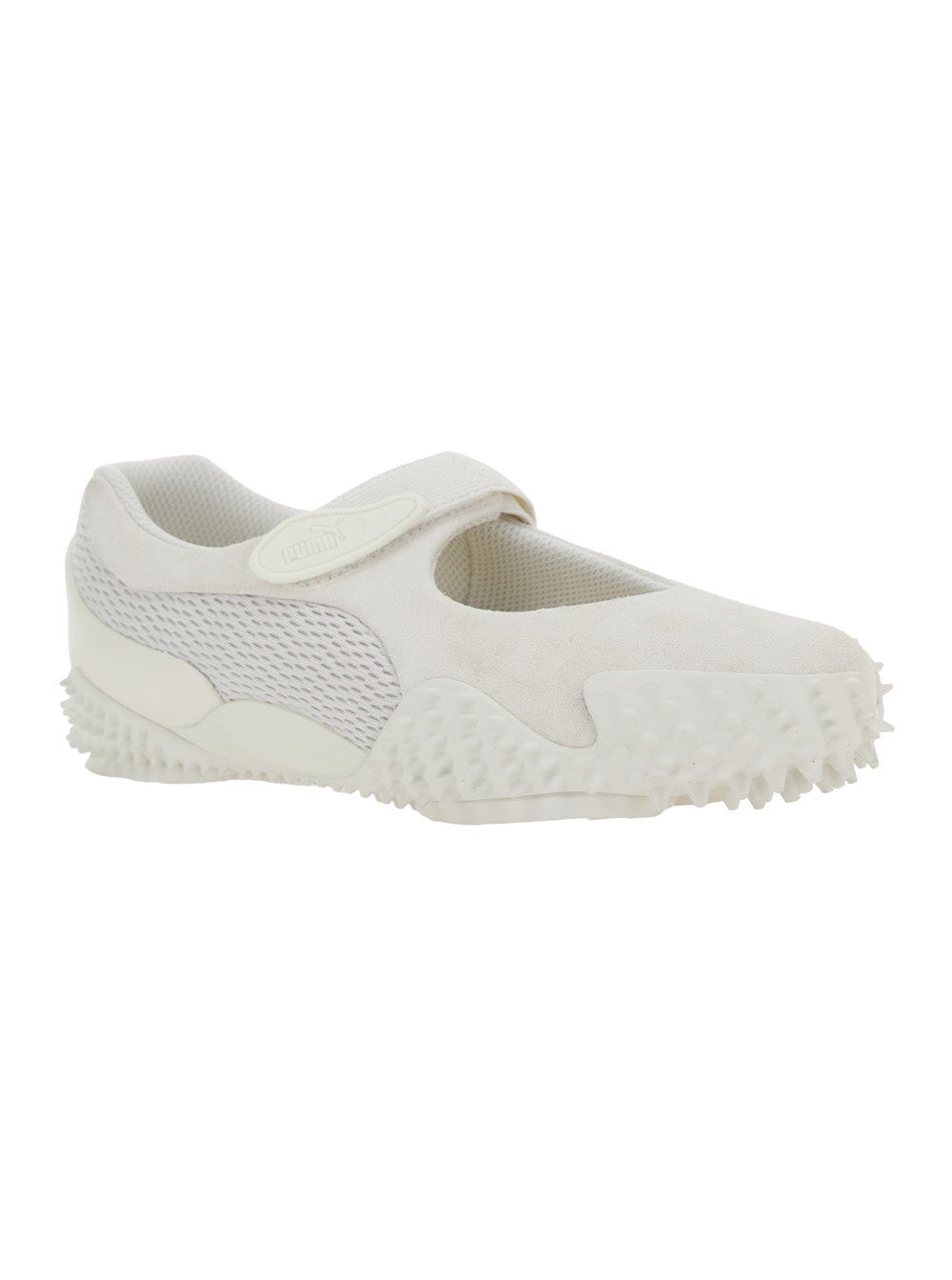 Puma Suede and Mesh with Touch-Strap Sneaker — White, view 2